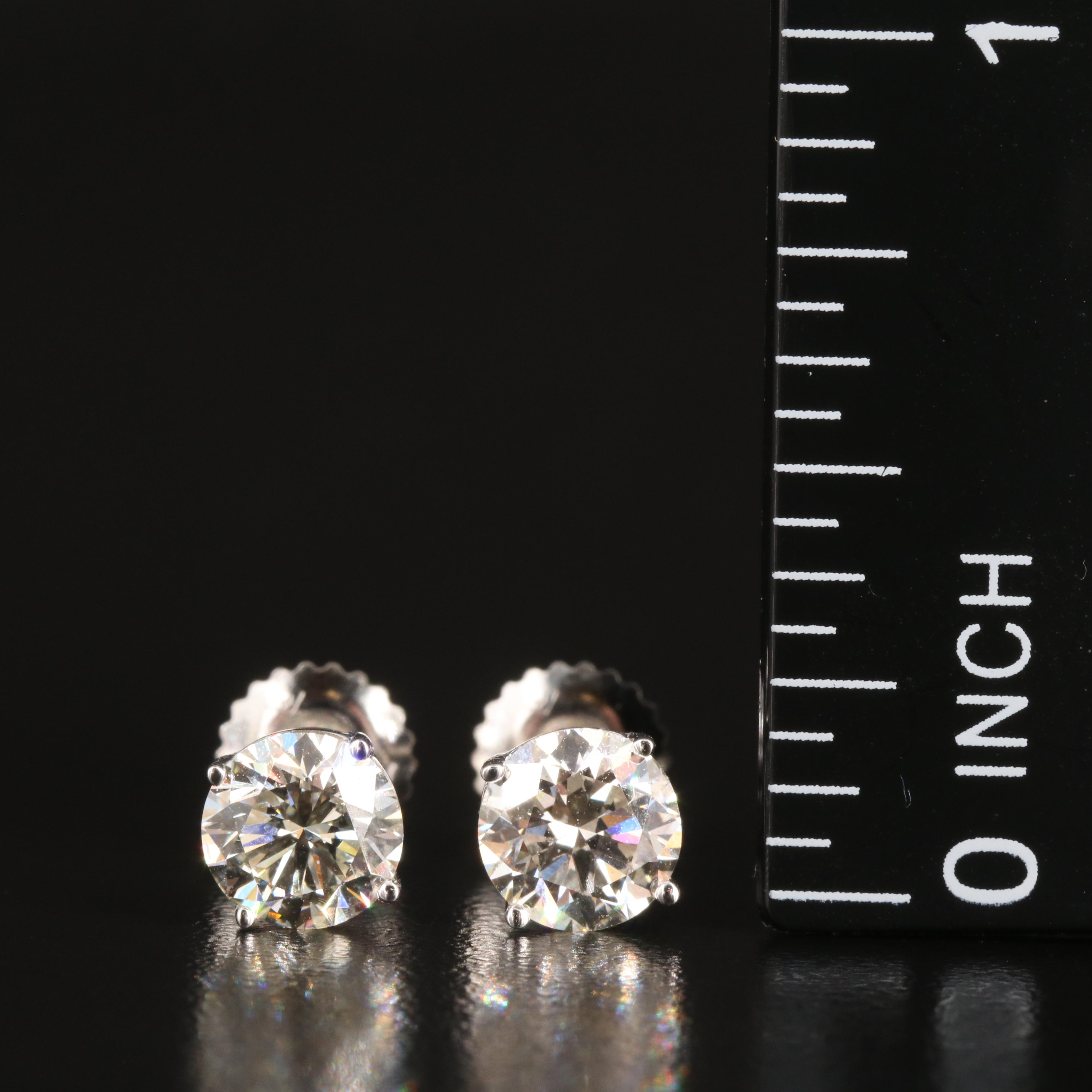 Platinum 1.57 CTW Lab Grown Diamond Stud Earrings