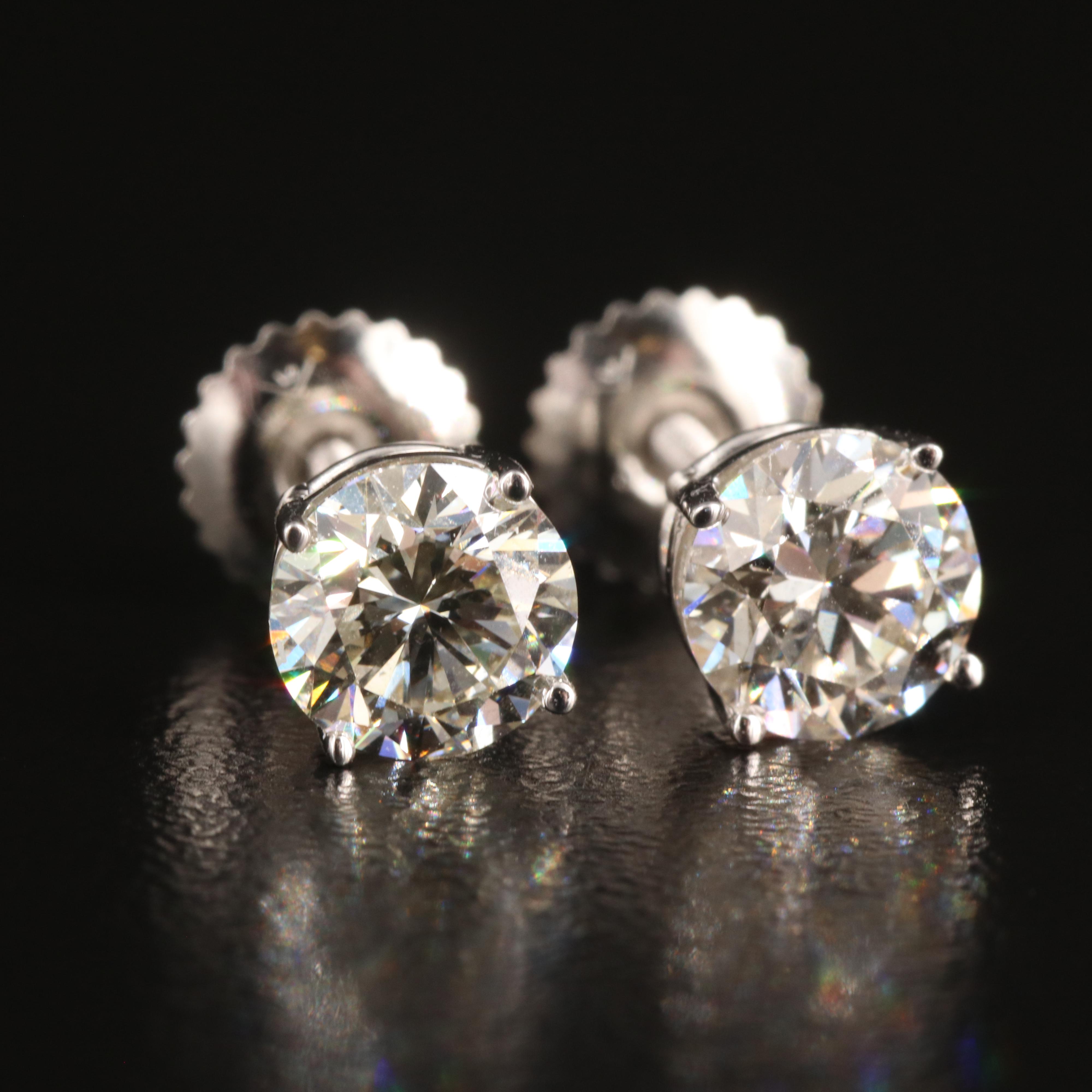 Platinum 1.57 CTW Lab Grown Diamond Stud Earrings