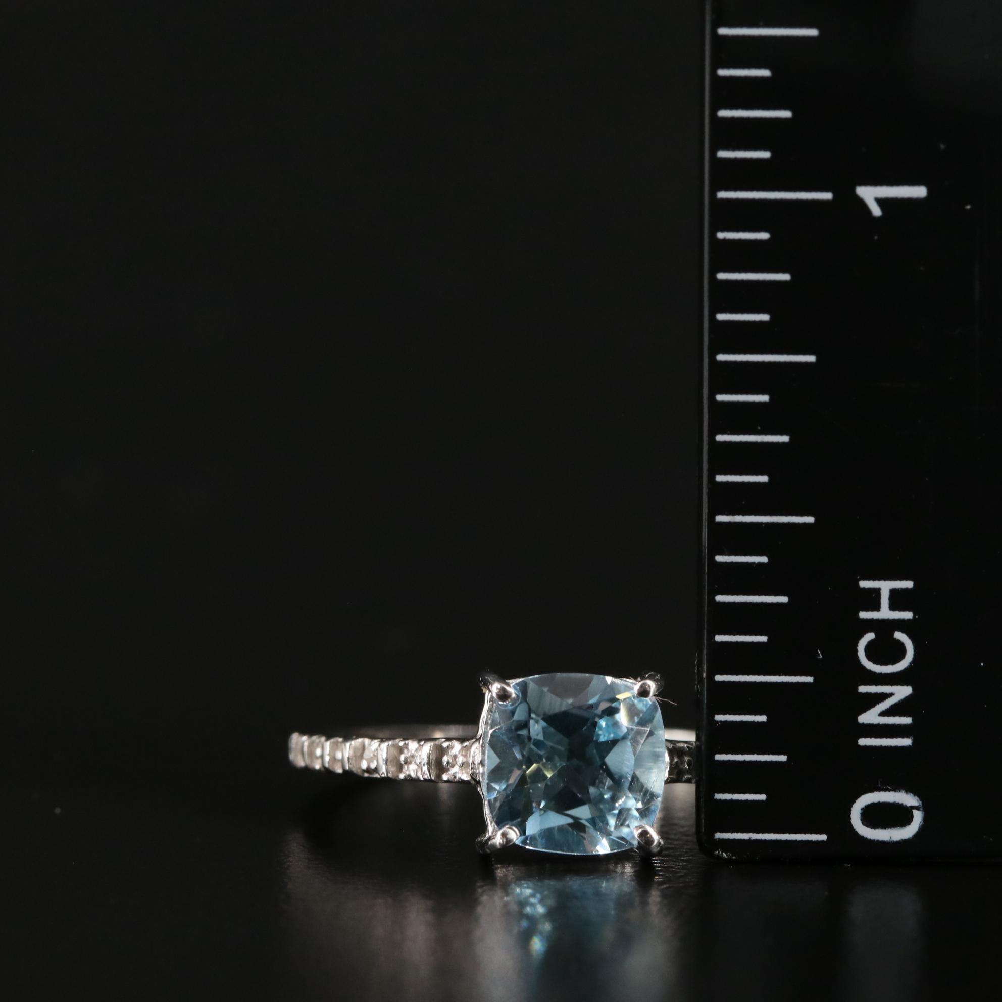 Sterling Silver Blue Topaz and Diamond