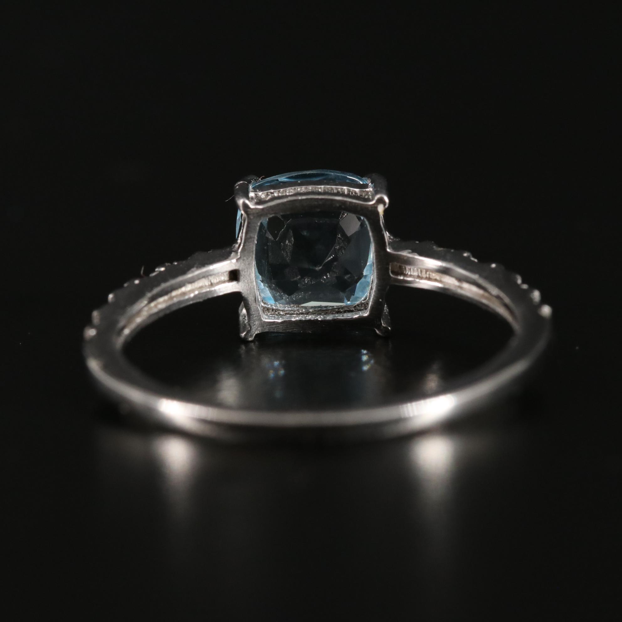 Sterling Silver Blue Topaz and Diamond