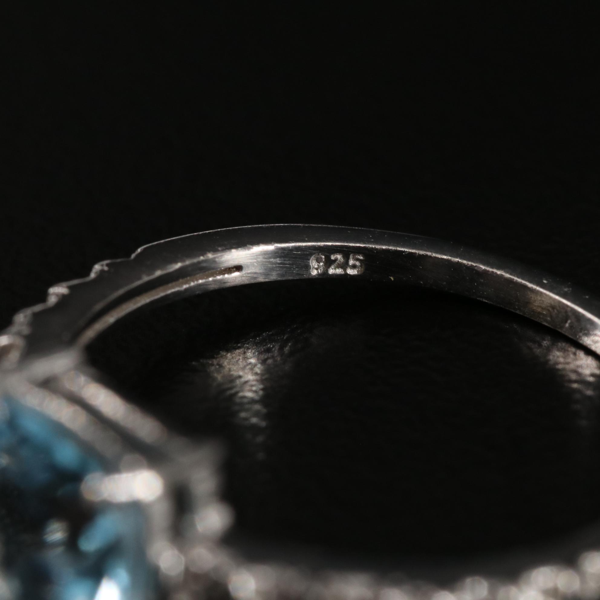 Sterling Silver Blue Topaz and Diamond