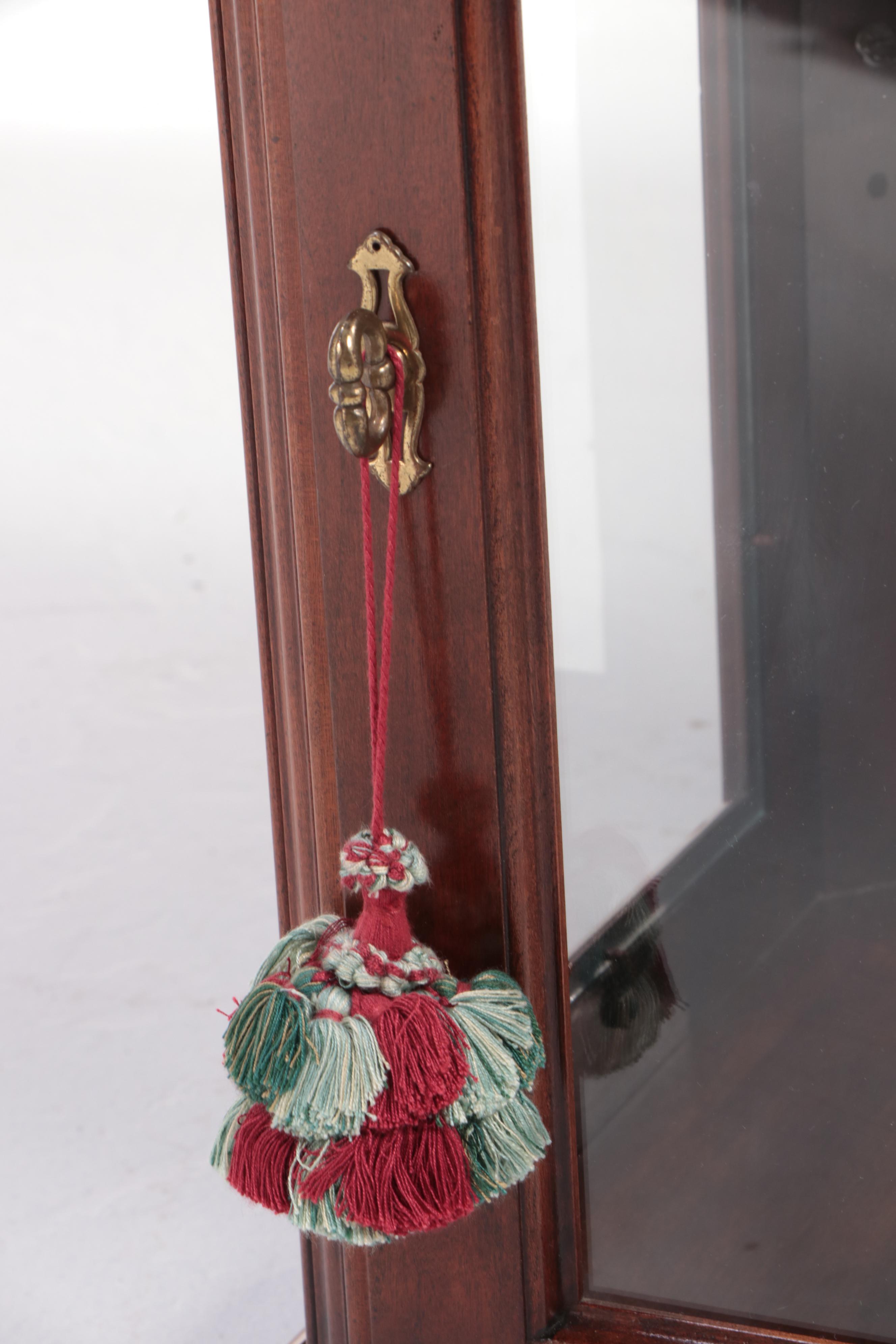 Federal Style Cherrywood Display Side Cabinet, Late 20th Century