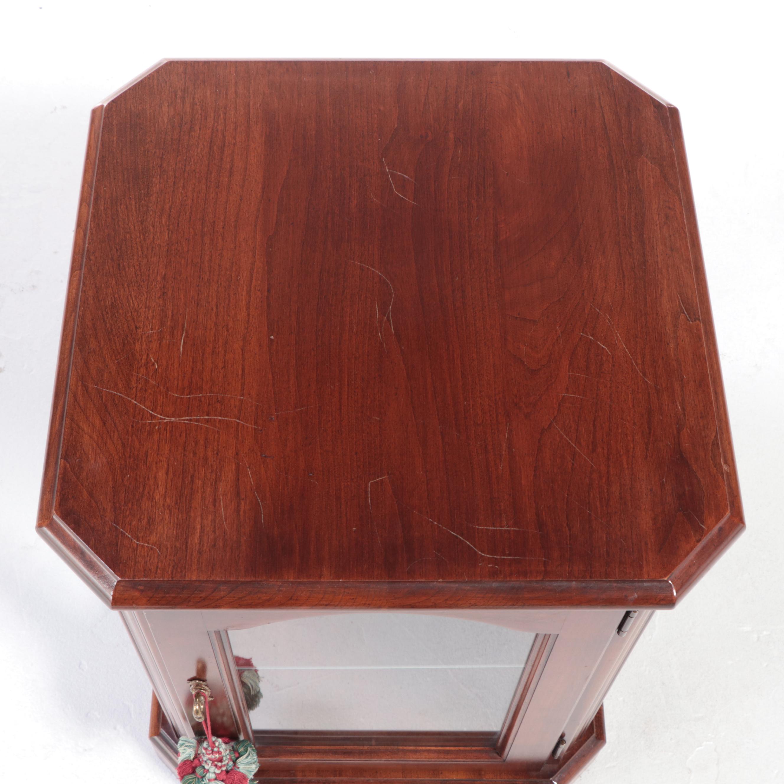 Federal Style Cherrywood Display Side Cabinet, Late 20th Century