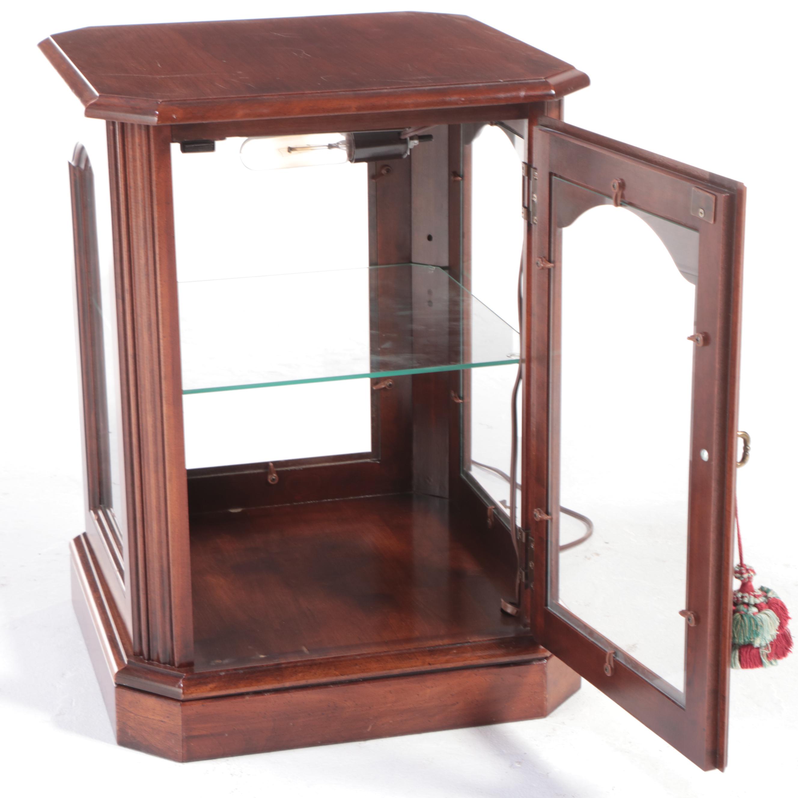 Federal Style Cherrywood Display Side Cabinet, Late 20th Century