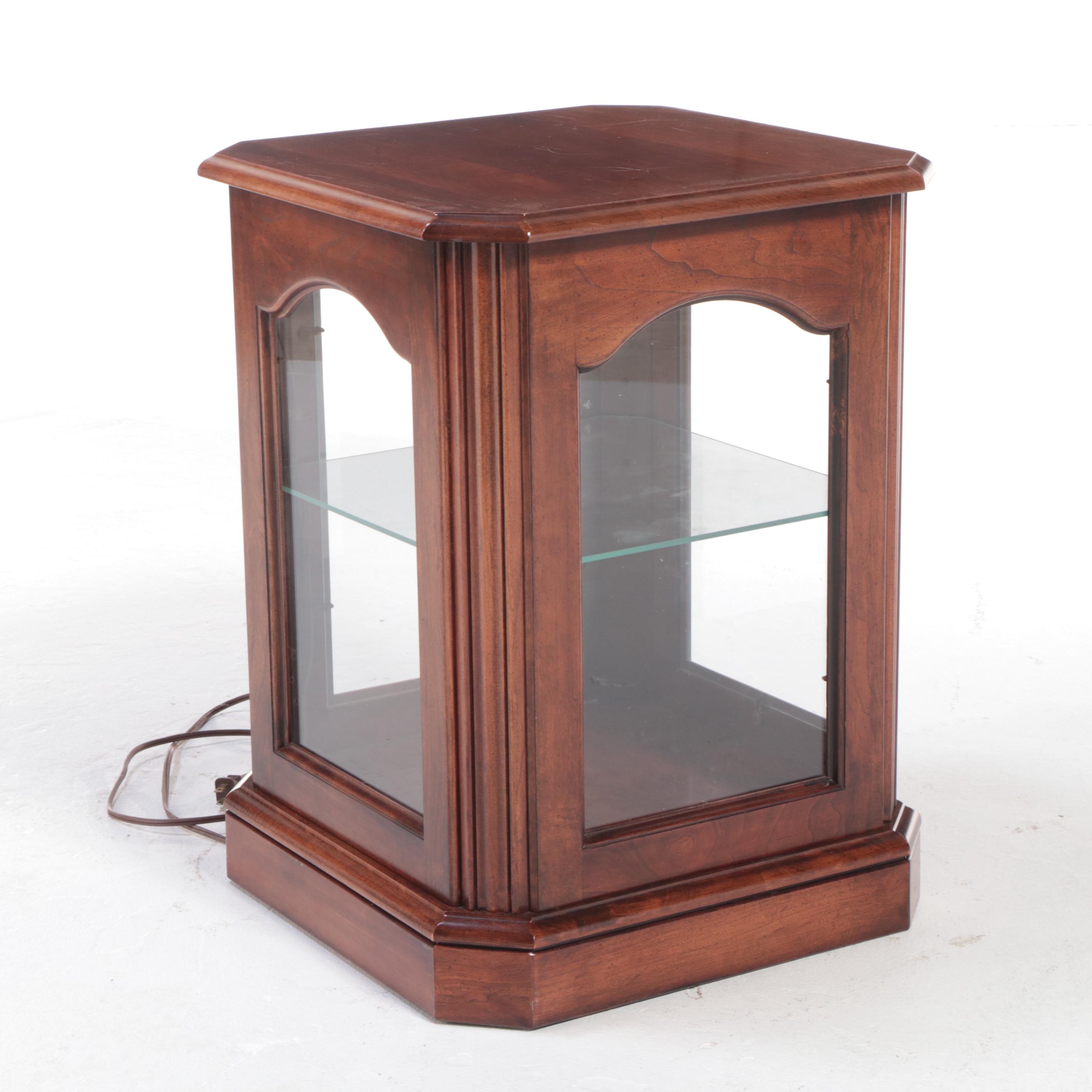 Federal Style Cherrywood Display Side Cabinet, Late 20th Century