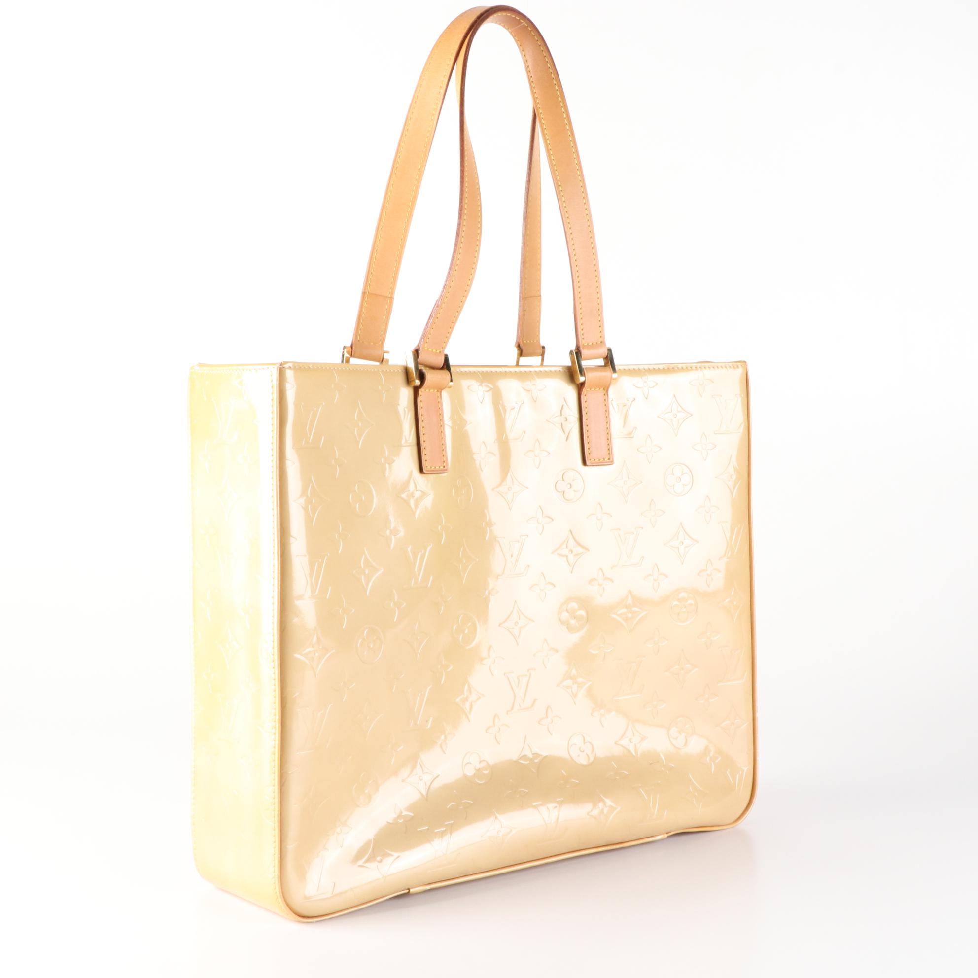 Louis Vuitton Columbus Shoulder Bag in Monogram Vernis and Vachetta Leather