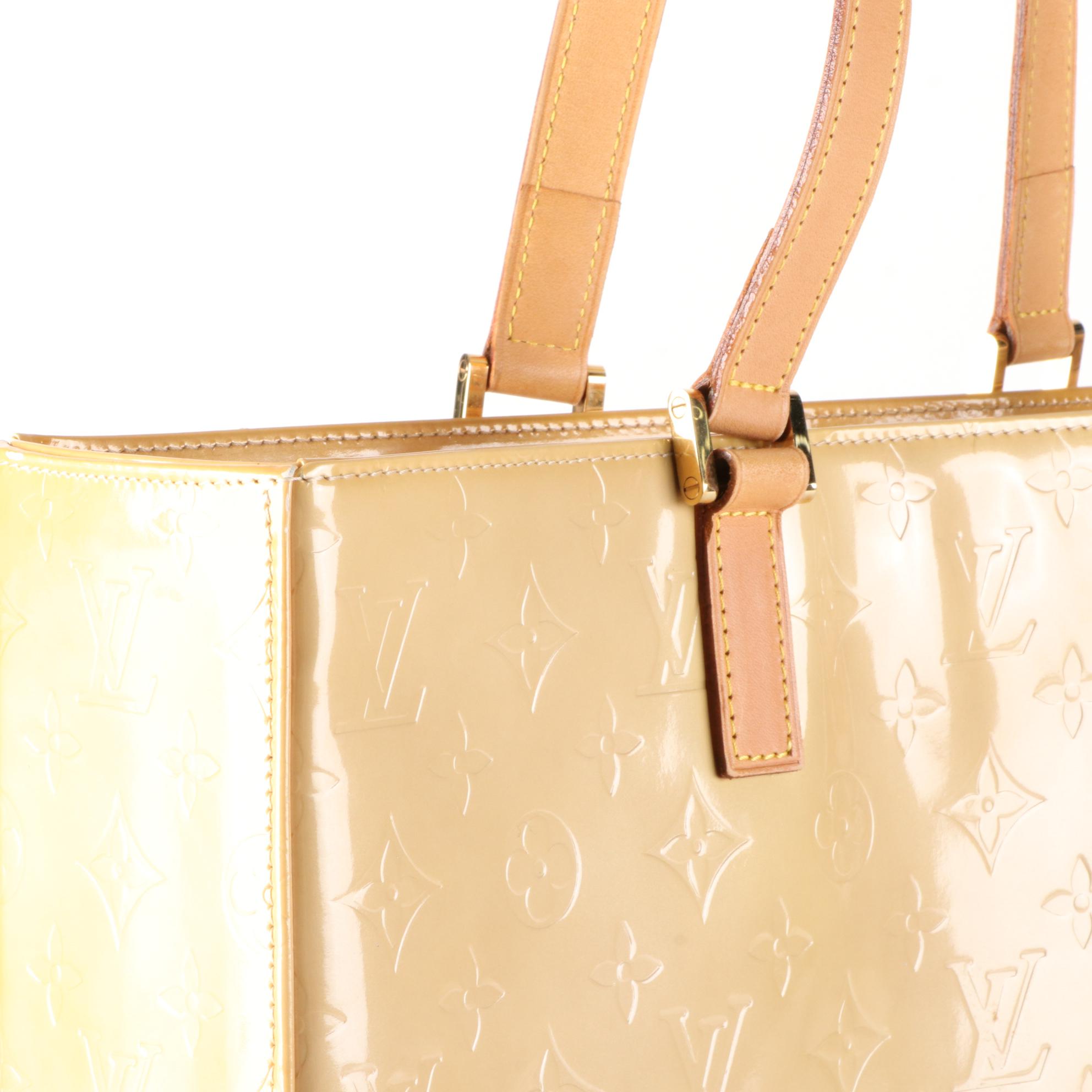 Louis Vuitton Columbus Shoulder Bag in Monogram Vernis and Vachetta Leather