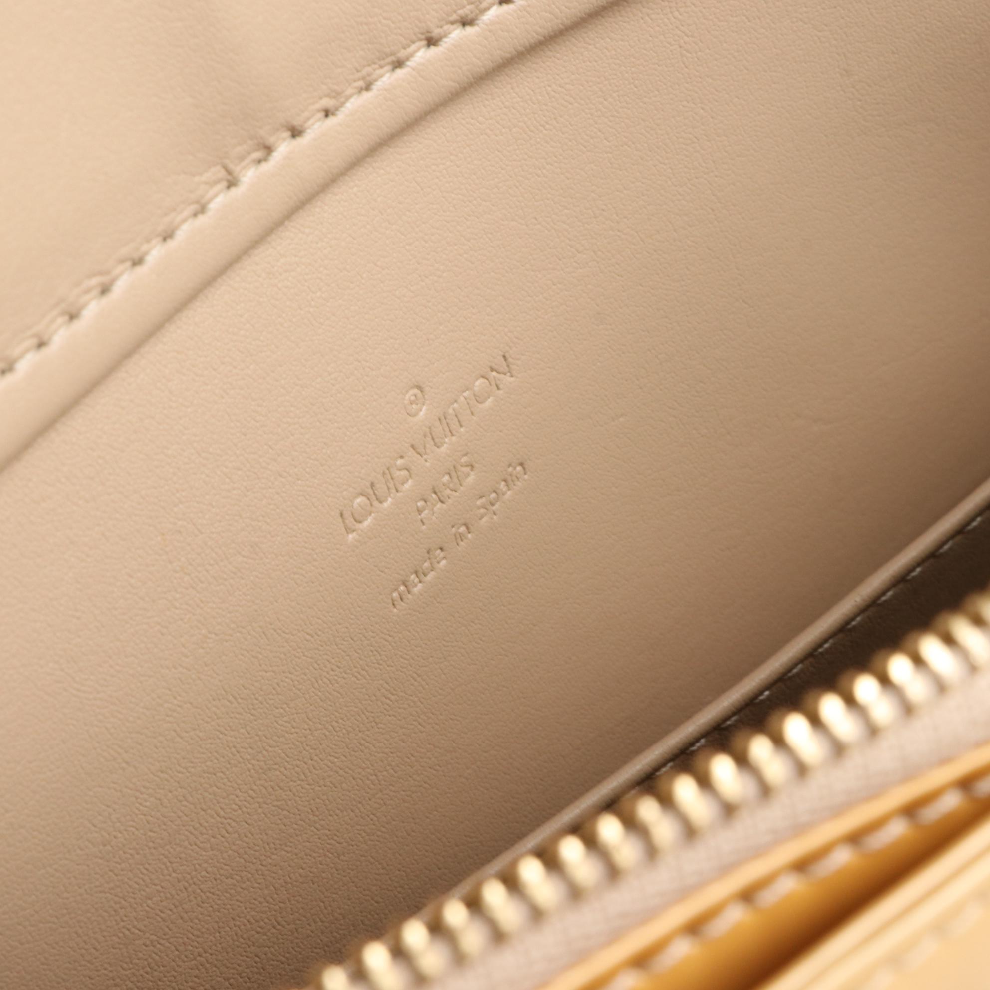 Louis Vuitton Columbus Shoulder Bag in Monogram Vernis and Vachetta Leather