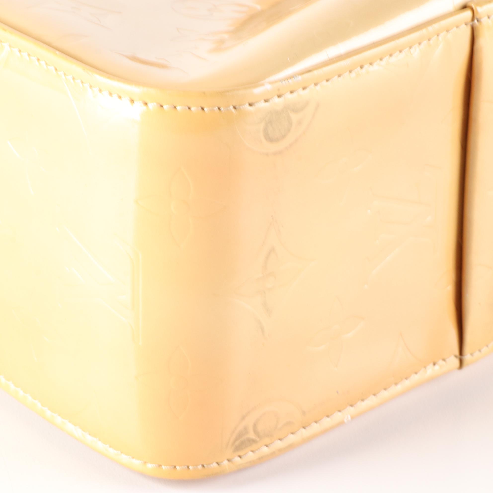 Louis Vuitton Columbus Shoulder Bag in Monogram Vernis and Vachetta Leather