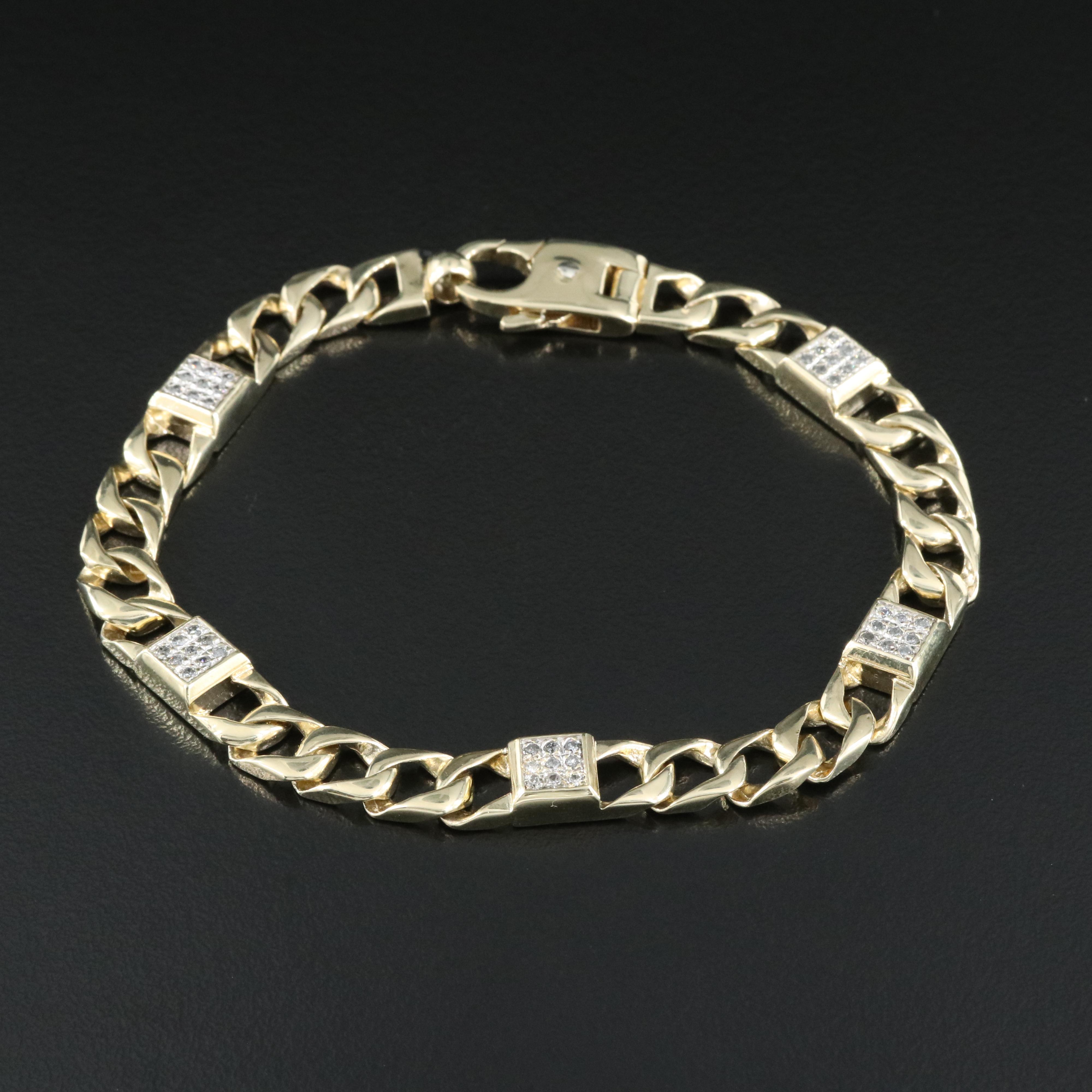 10K 0.47 CTW Diamond Station Bracelet