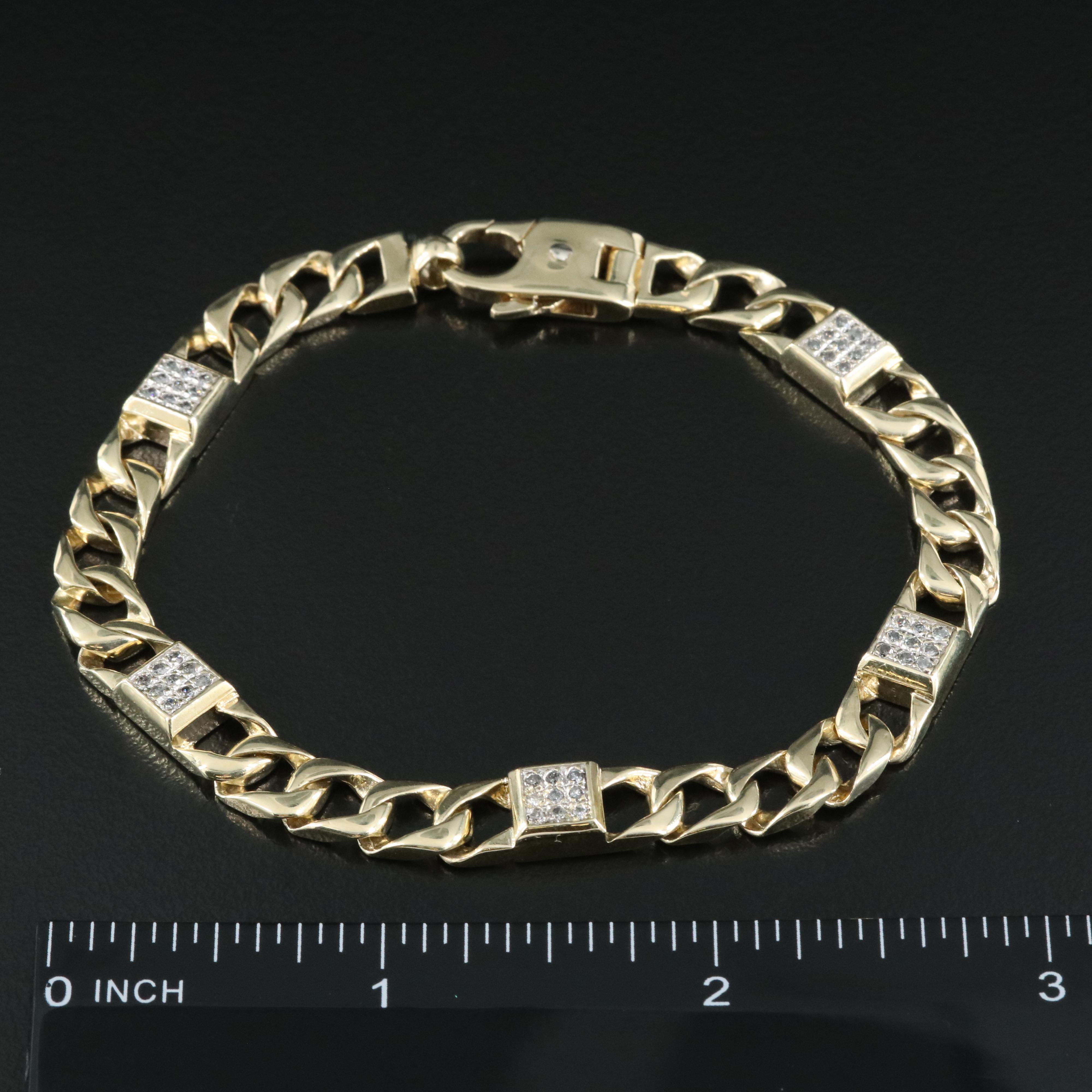10K 0.47 CTW Diamond Station Bracelet