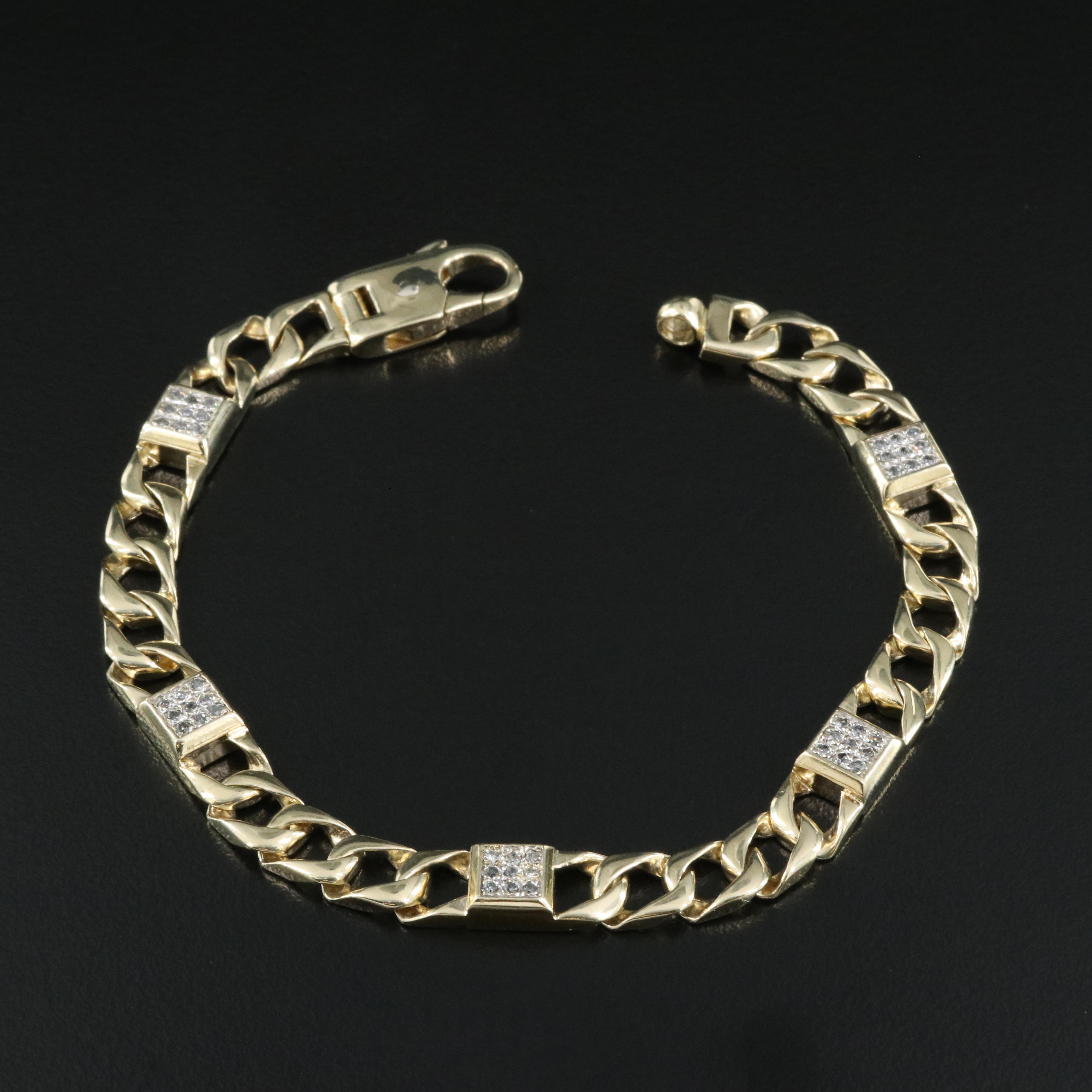 10K 0.47 CTW Diamond Station Bracelet