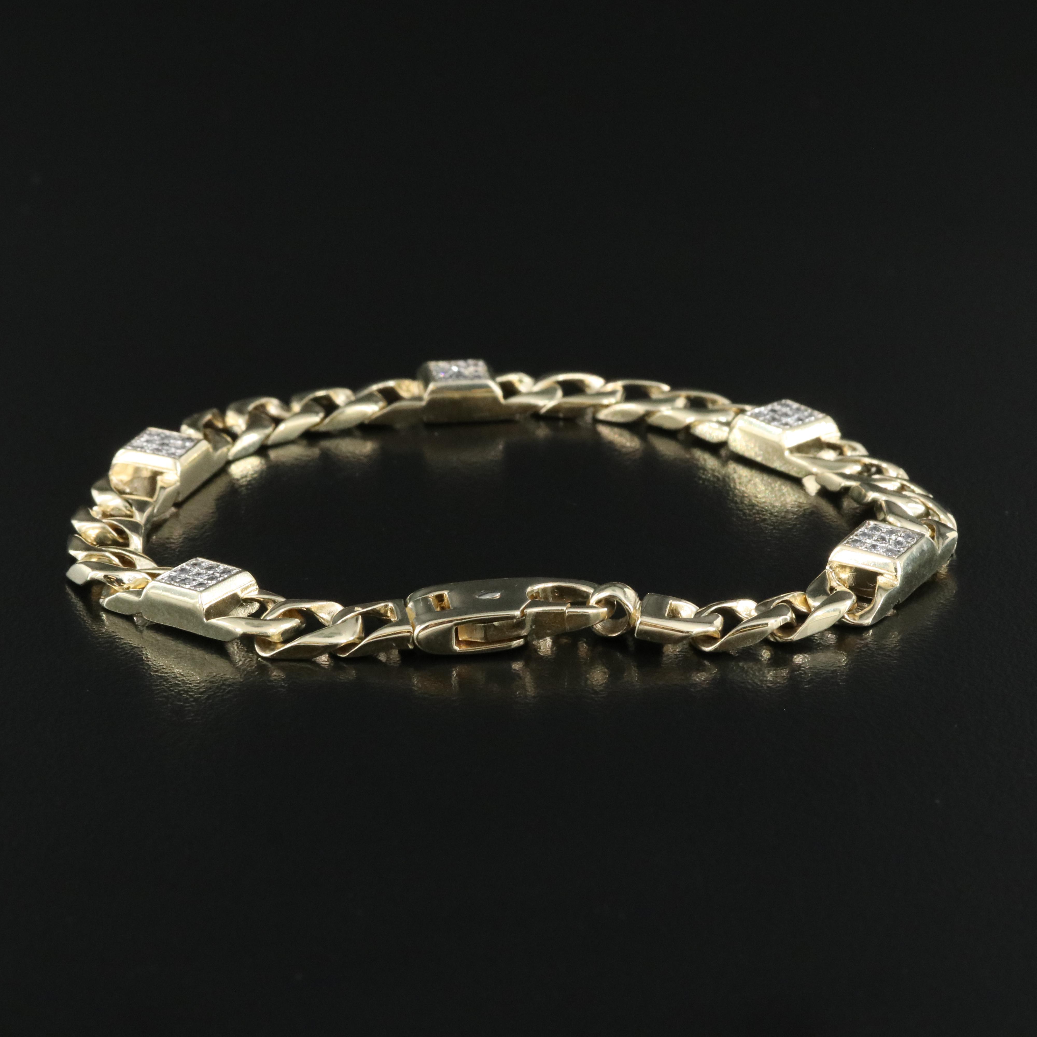10K 0.47 CTW Diamond Station Bracelet