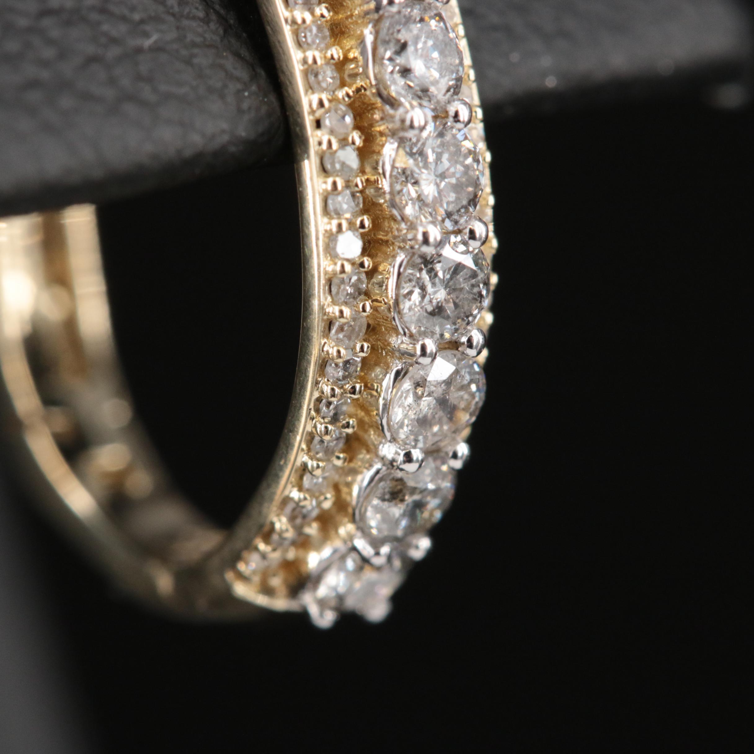 10K 1.02 CTW Diamond Hoop Earrings
