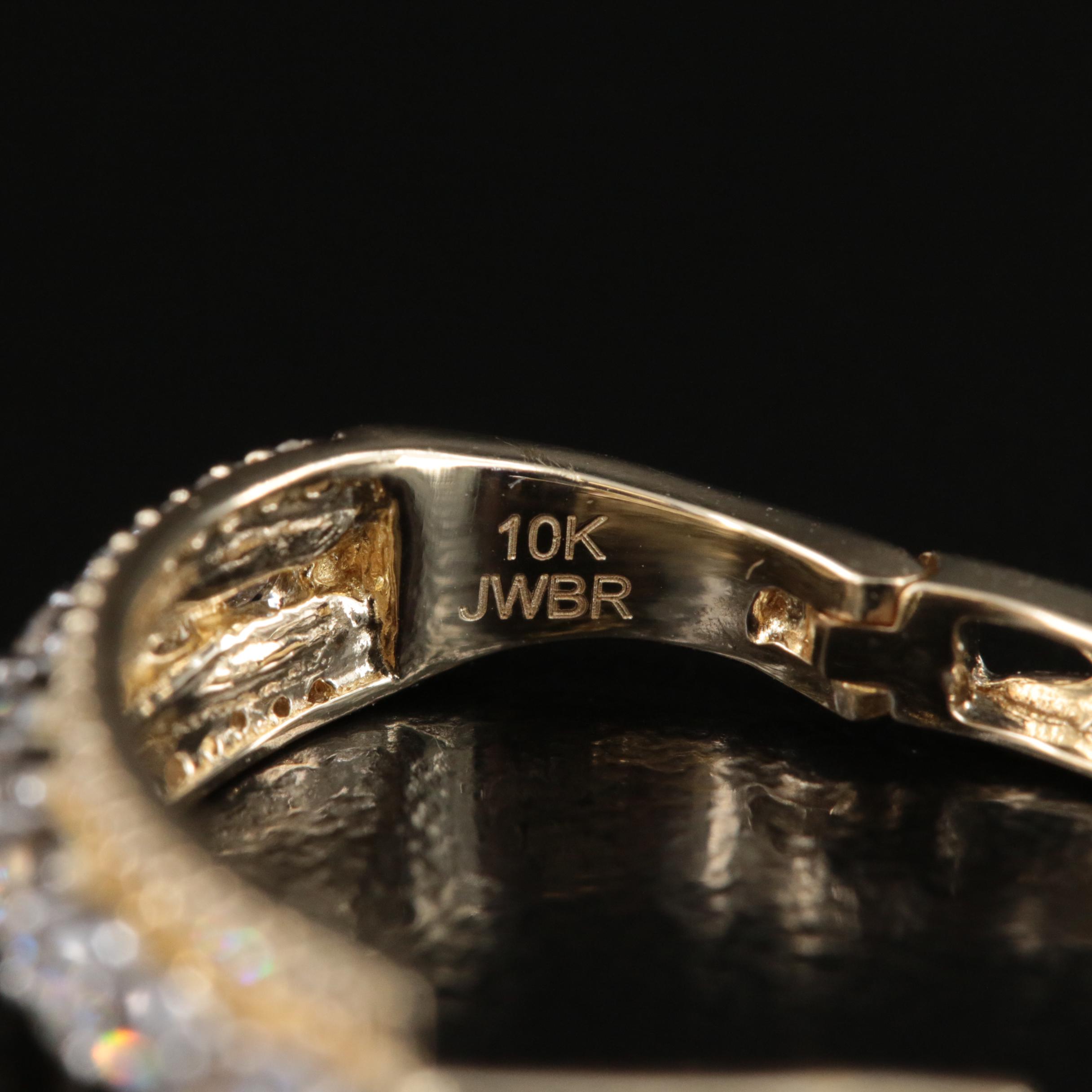 10K 1.02 CTW Diamond Hoop Earrings