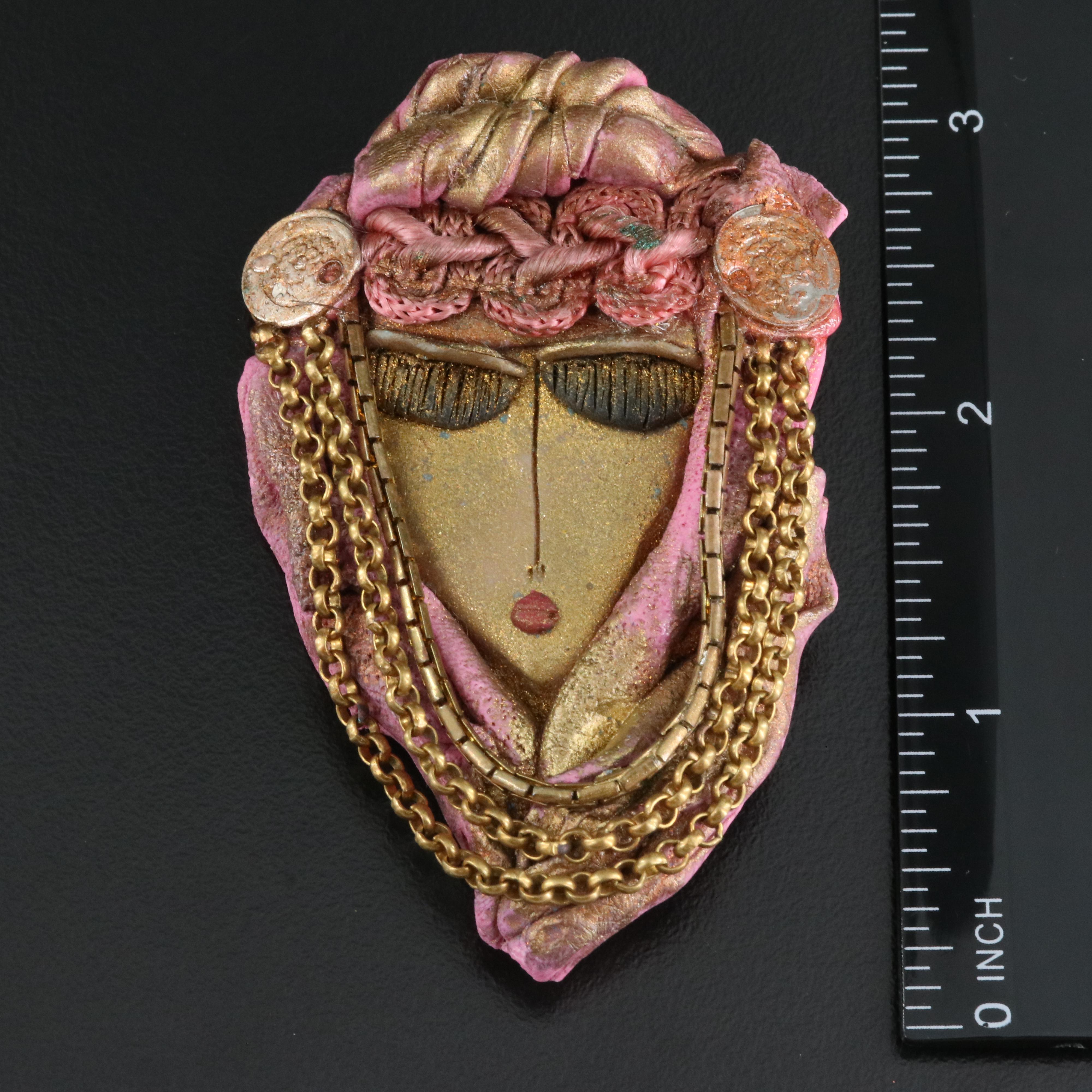 Israel Yardena Alon Polymer Clay Figural Brooches