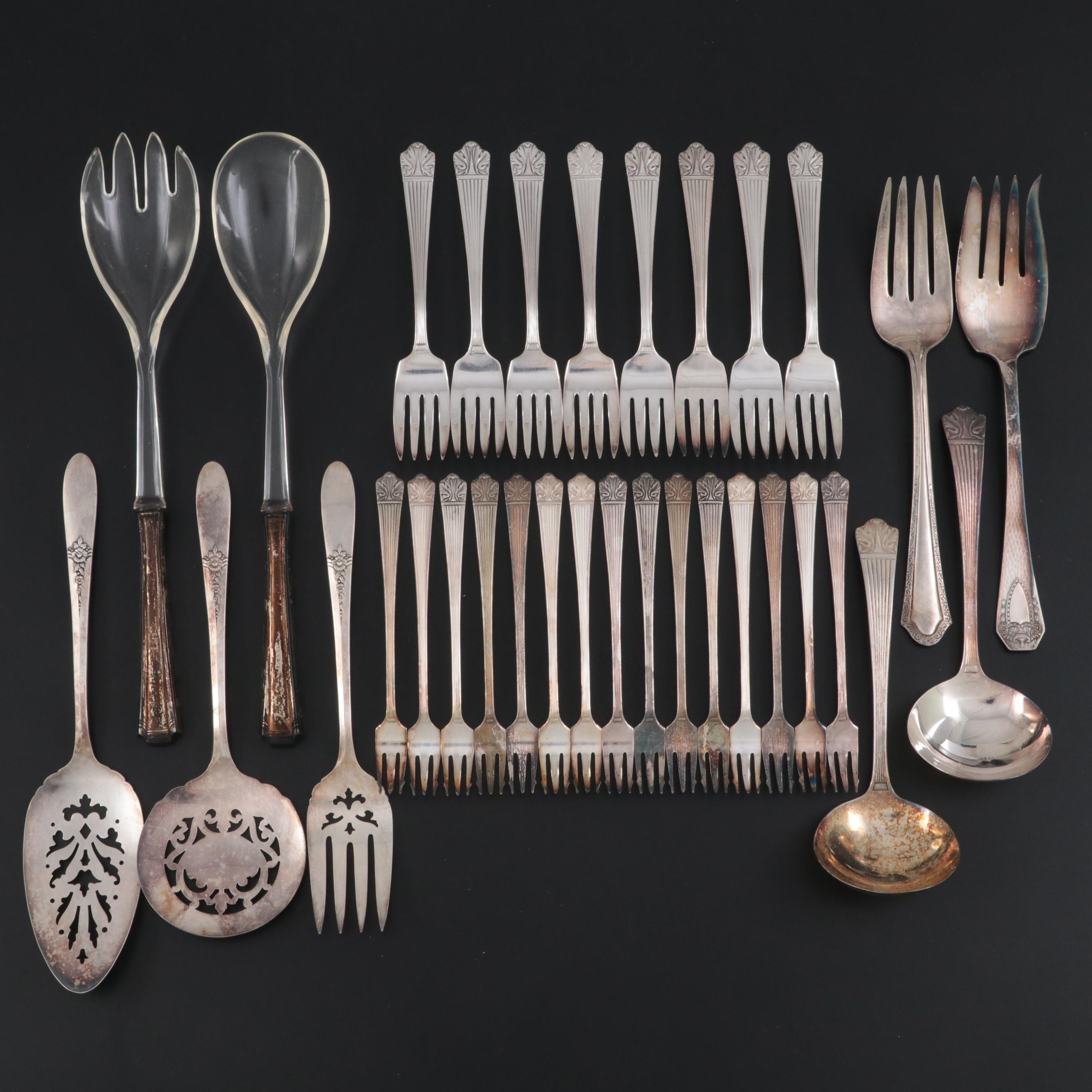 Oneida, Rogers Bros with Other Silver Plate Flatware and Serving Utensils