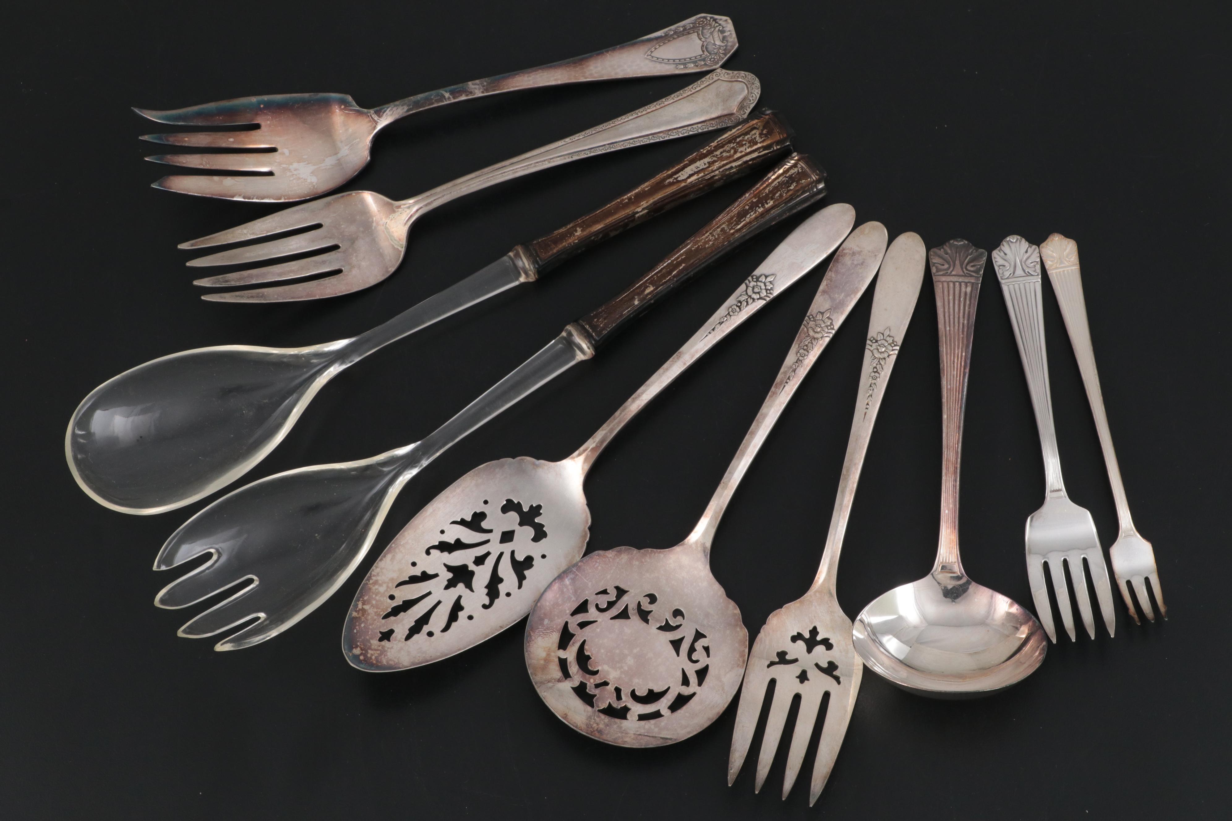 Oneida, Rogers Bros with Other Silver Plate Flatware and Serving Utensils