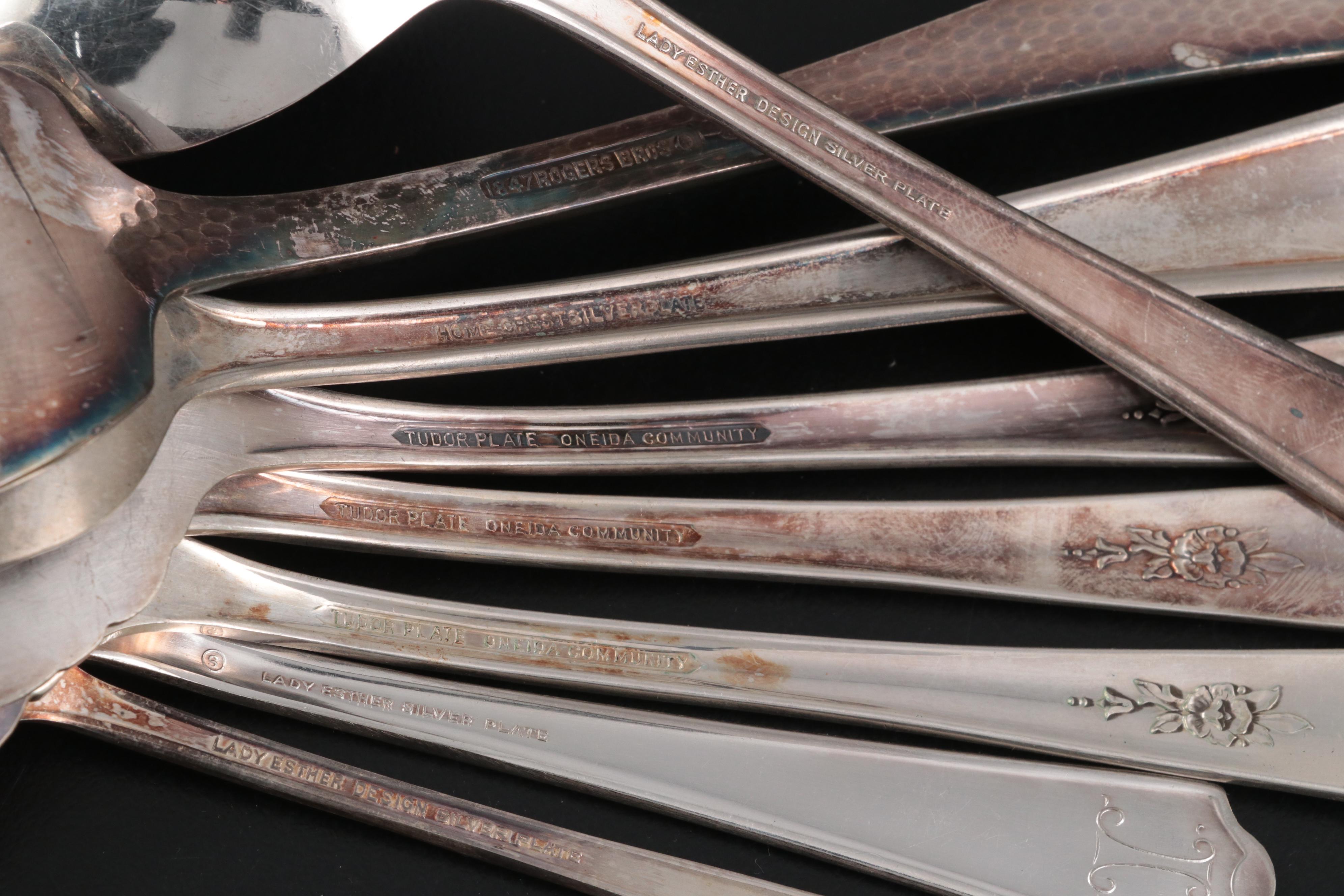 Oneida, Rogers Bros with Other Silver Plate Flatware and Serving Utensils