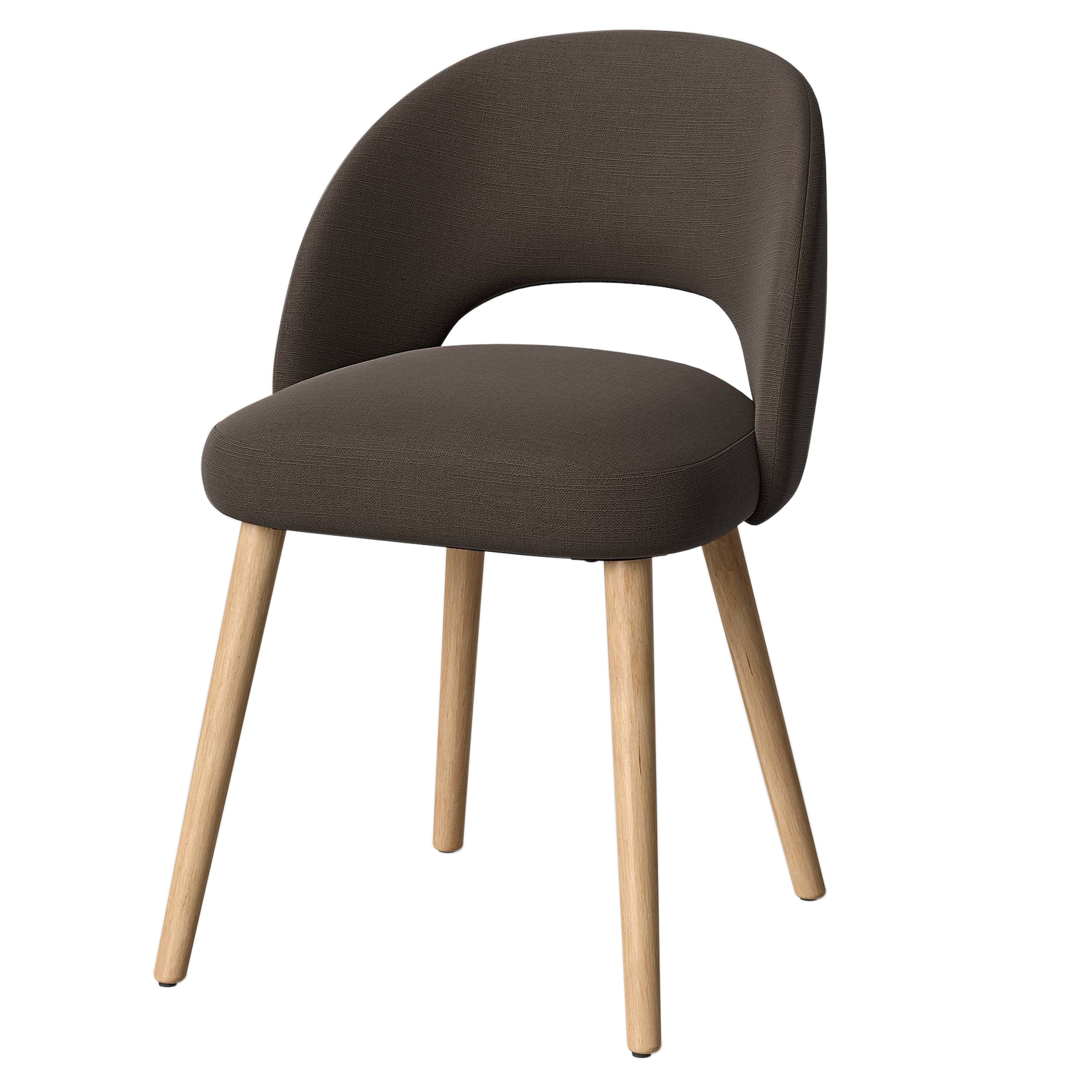 Four Project 62 Galles Mid-Century Upholstered Dining Chairs in Dark Gray