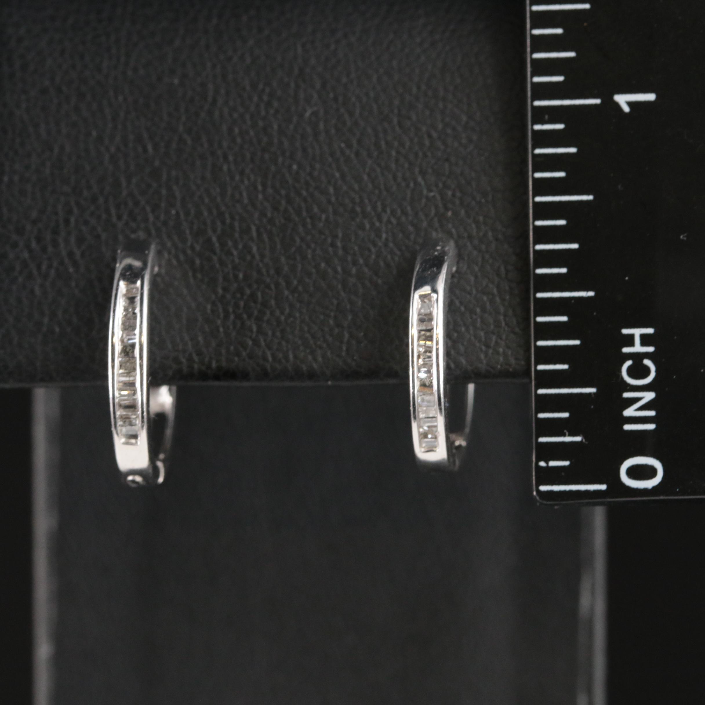 10K 0.25 CTW Diamond Hoop Earrings