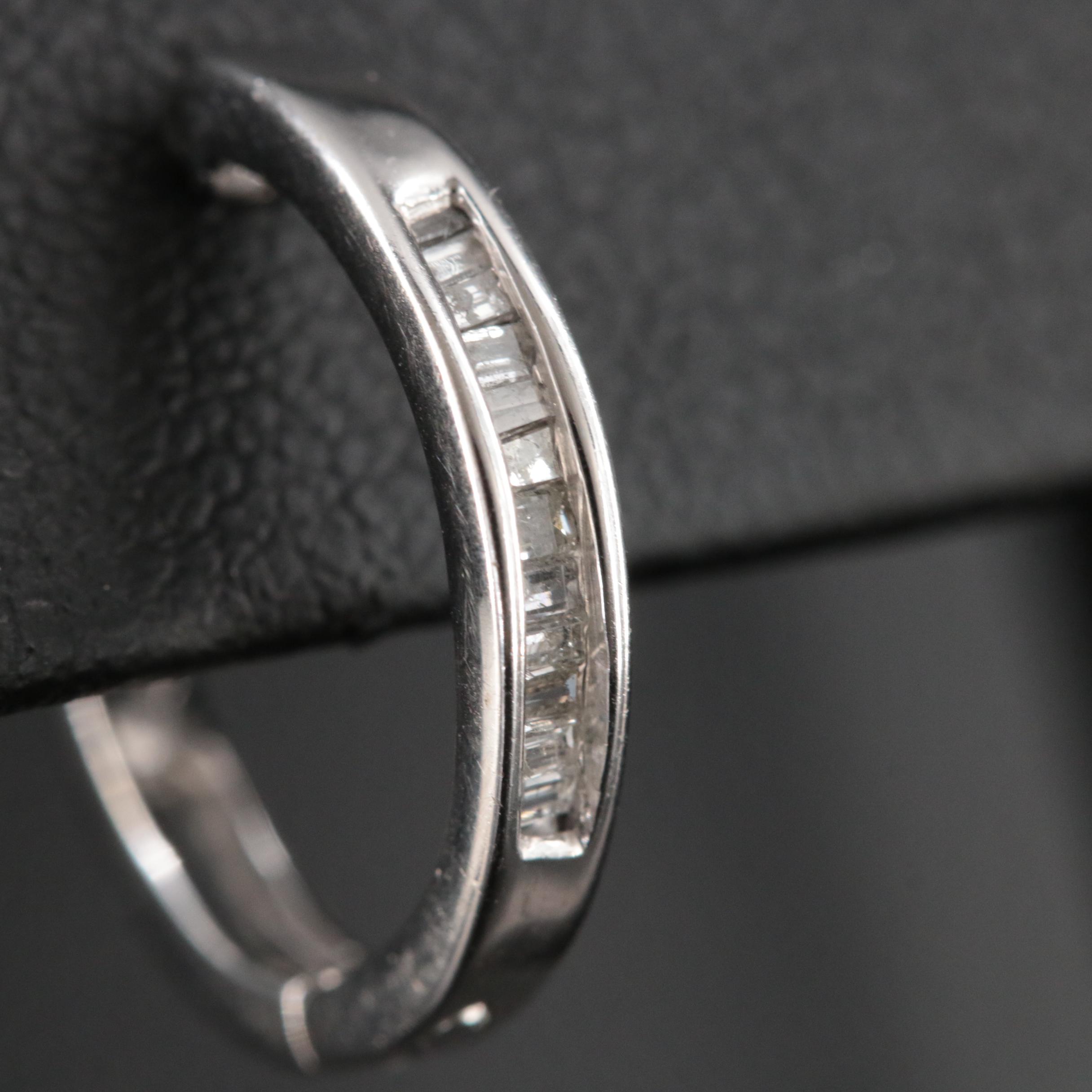 10K 0.25 CTW Diamond Hoop Earrings