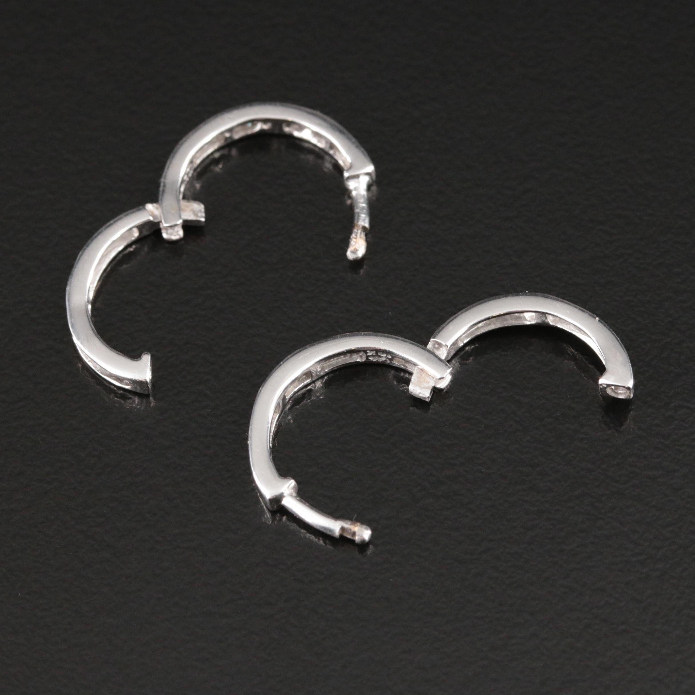10K 0.25 CTW Diamond Hoop Earrings
