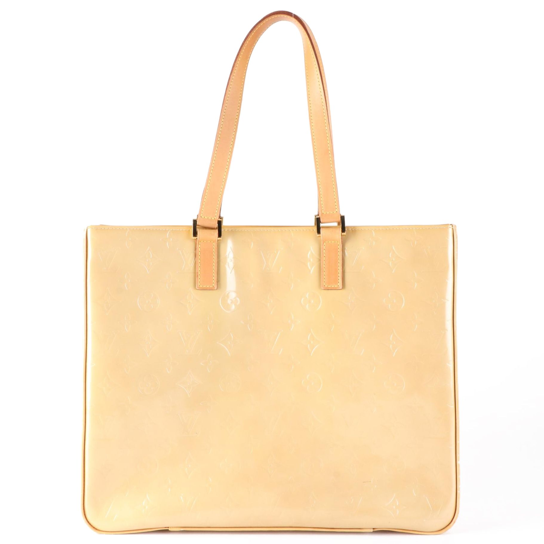 Louis Vuitton Columbus Shoulder Bag in Monogram Vernis and Vachetta Leather