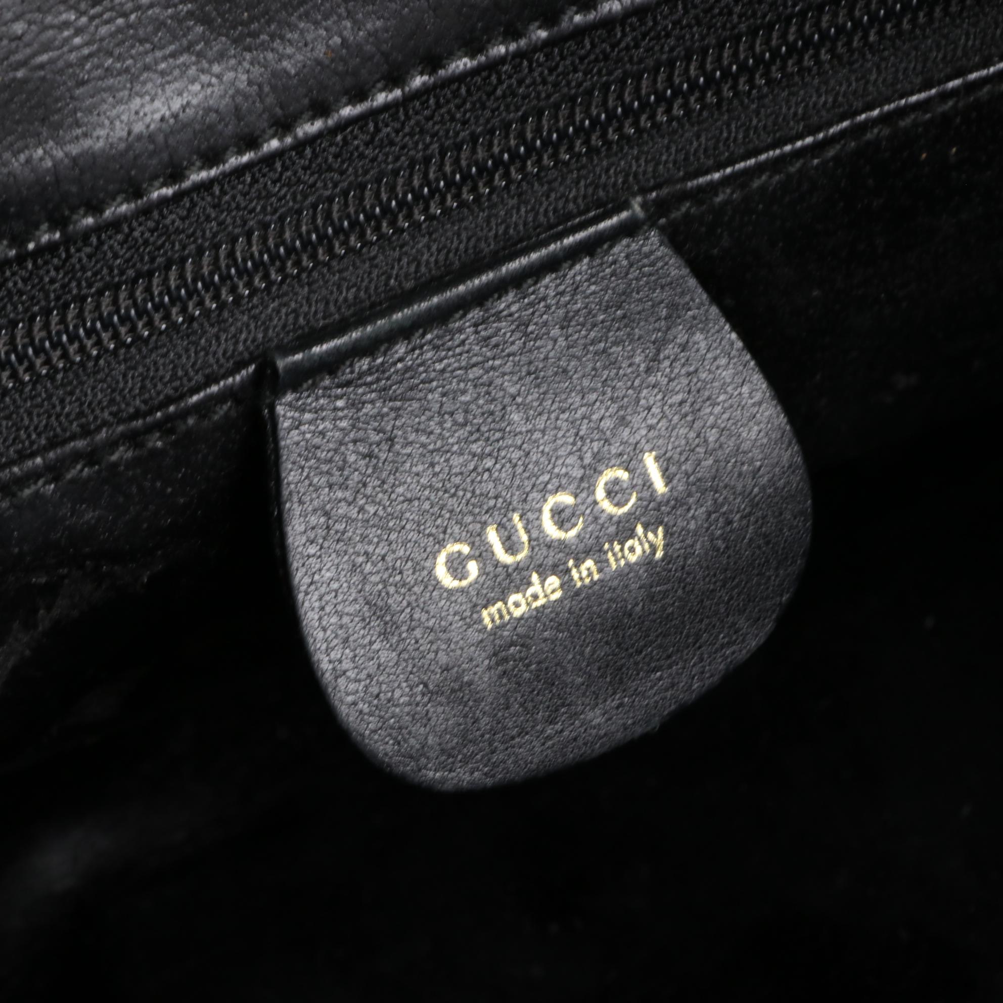 Gucci Bamboo Two-Way Bag in Black Leather