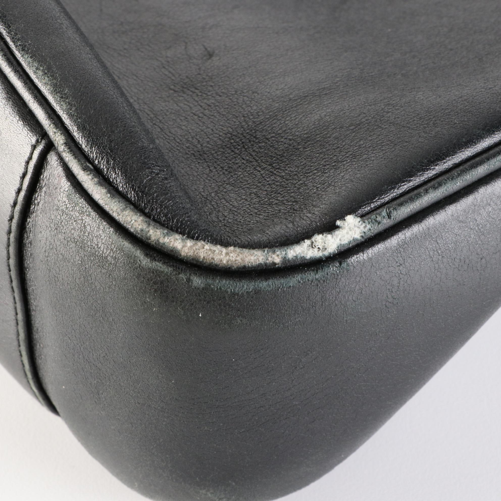 Gucci Bamboo Two-Way Bag in Black Leather