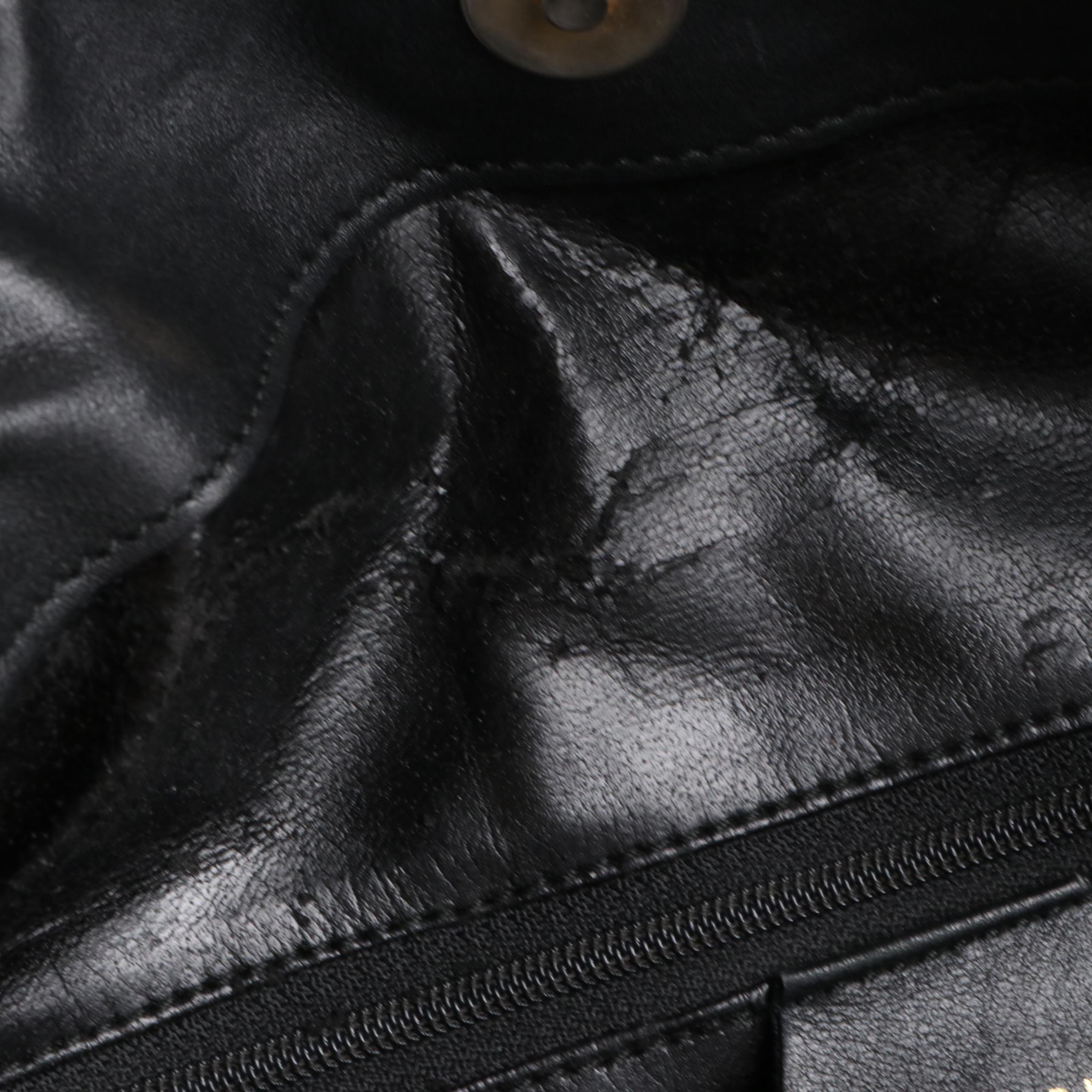 Gucci Bamboo Two-Way Bag in Black Leather