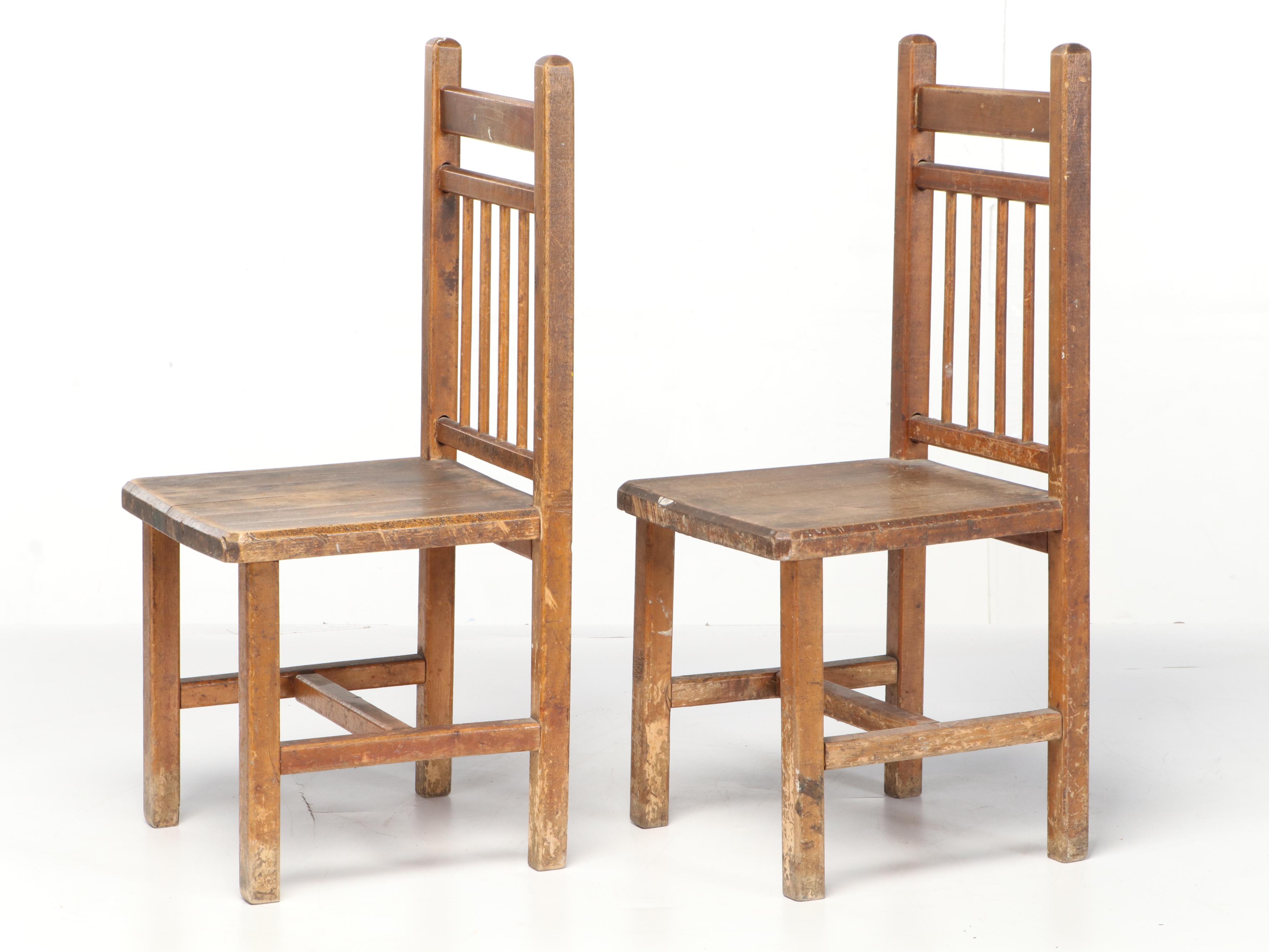 Wooden Spindle Back Doll's Chairs