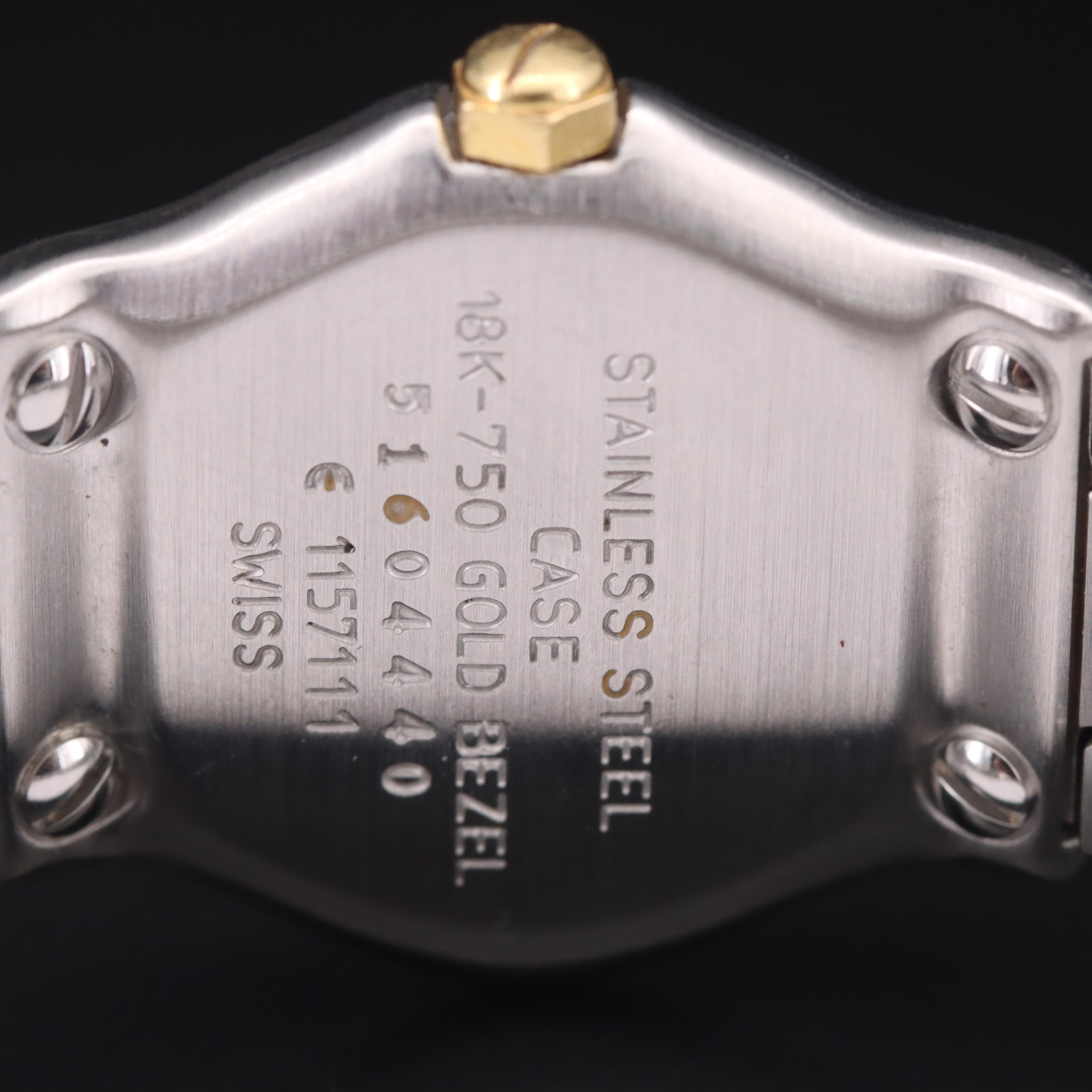 18K and Stainless Steel Ebel Classic Wave Mother-of-Pearl and Diamond Watch