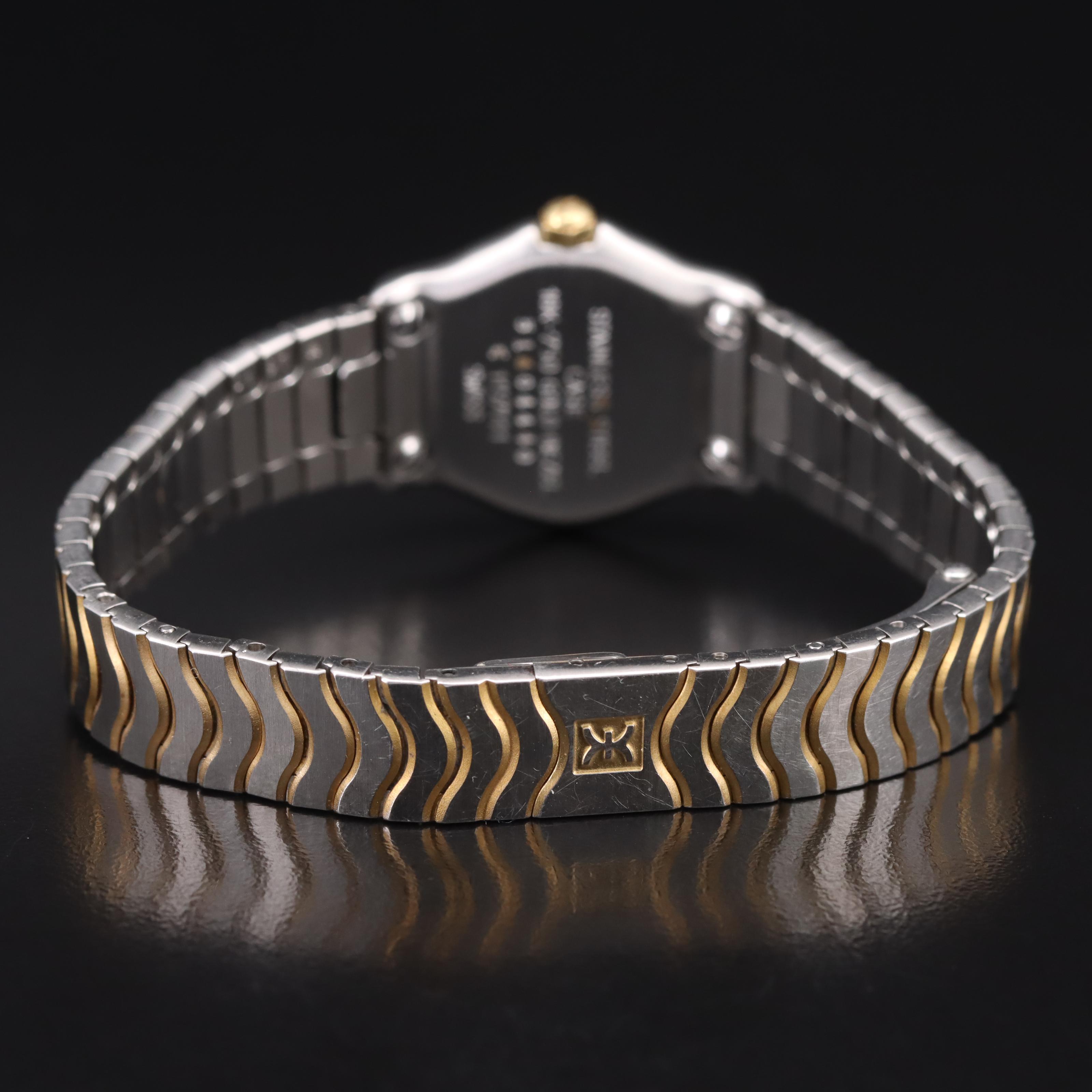 18K and Stainless Steel Ebel Classic Wave Mother-of-Pearl and Diamond Watch