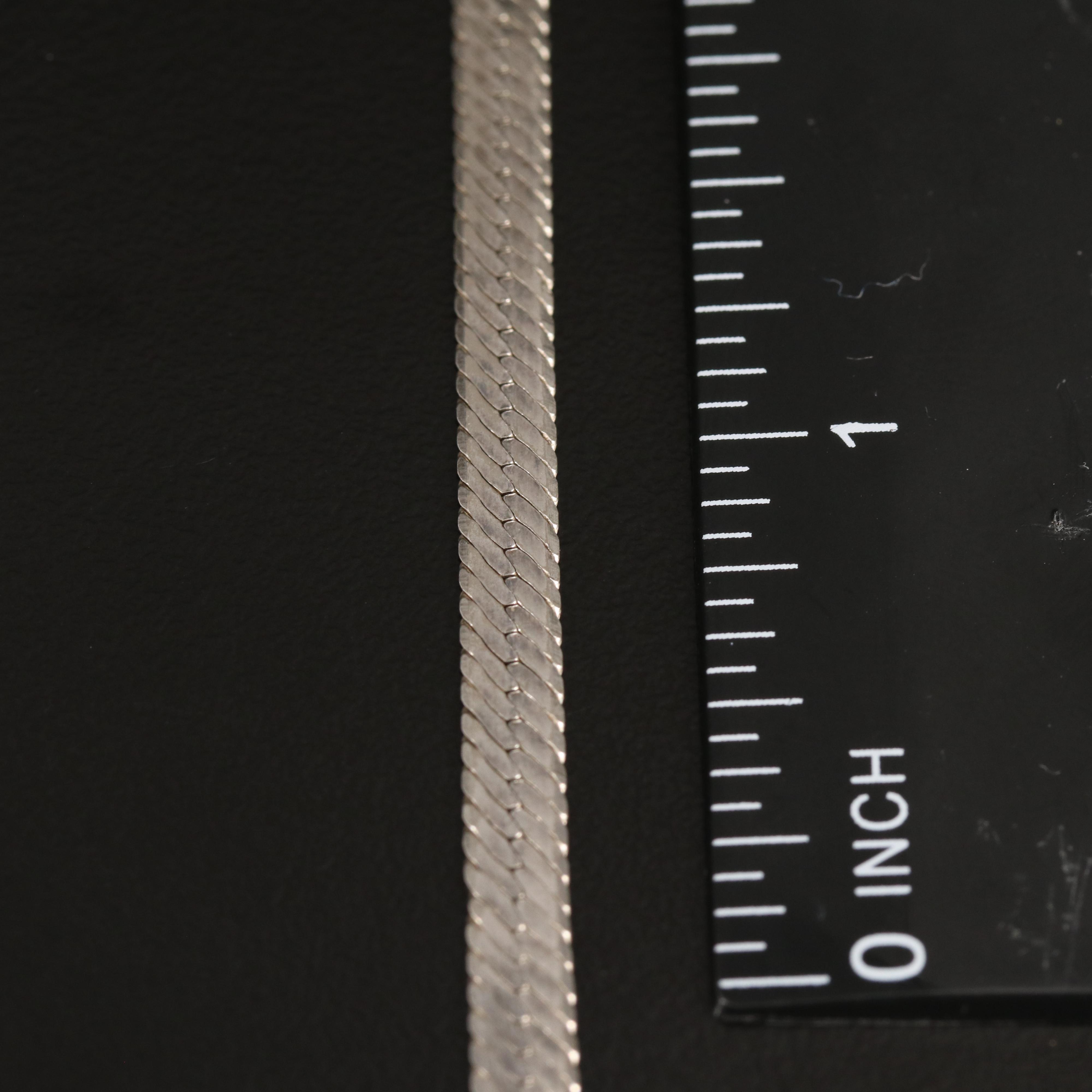 Italian Sterling Herringbone Chain Necklaces