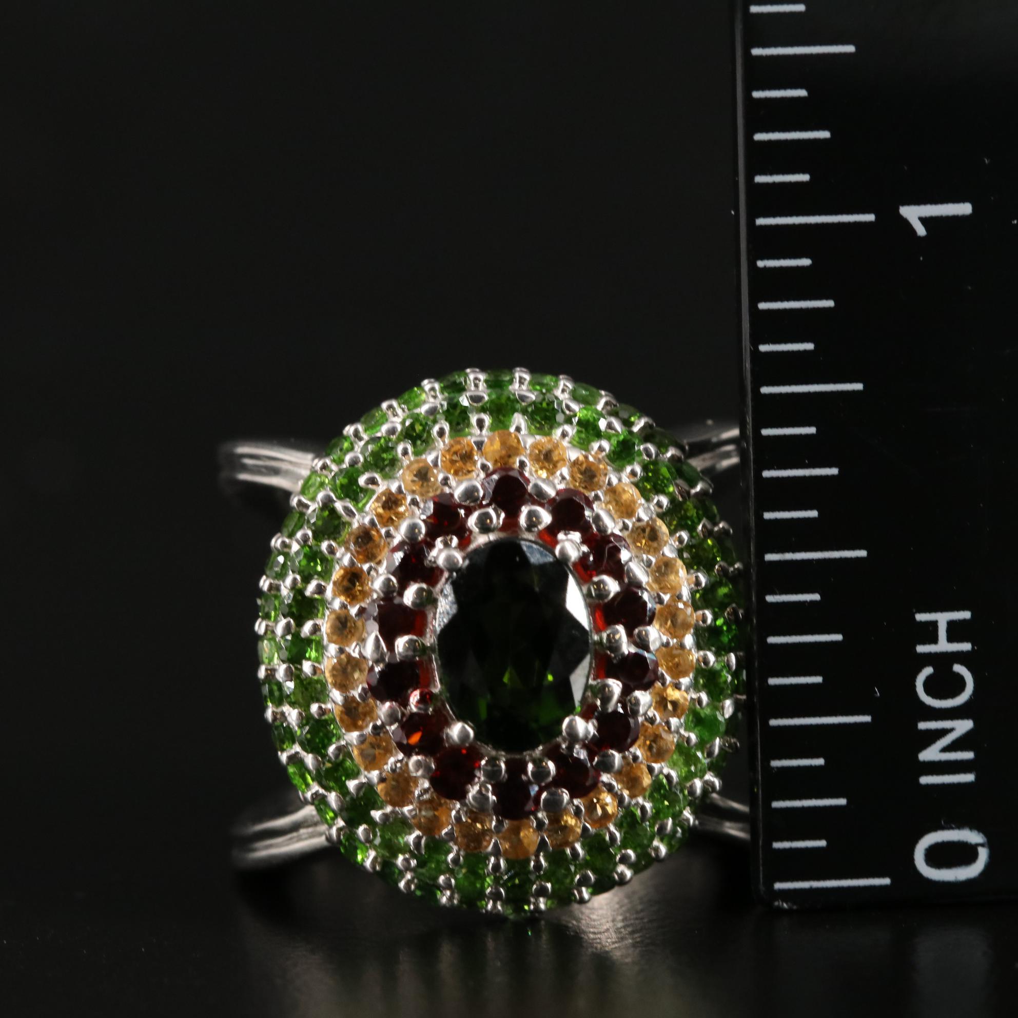 Sterling Diopside, Garnet and Citrine Lot