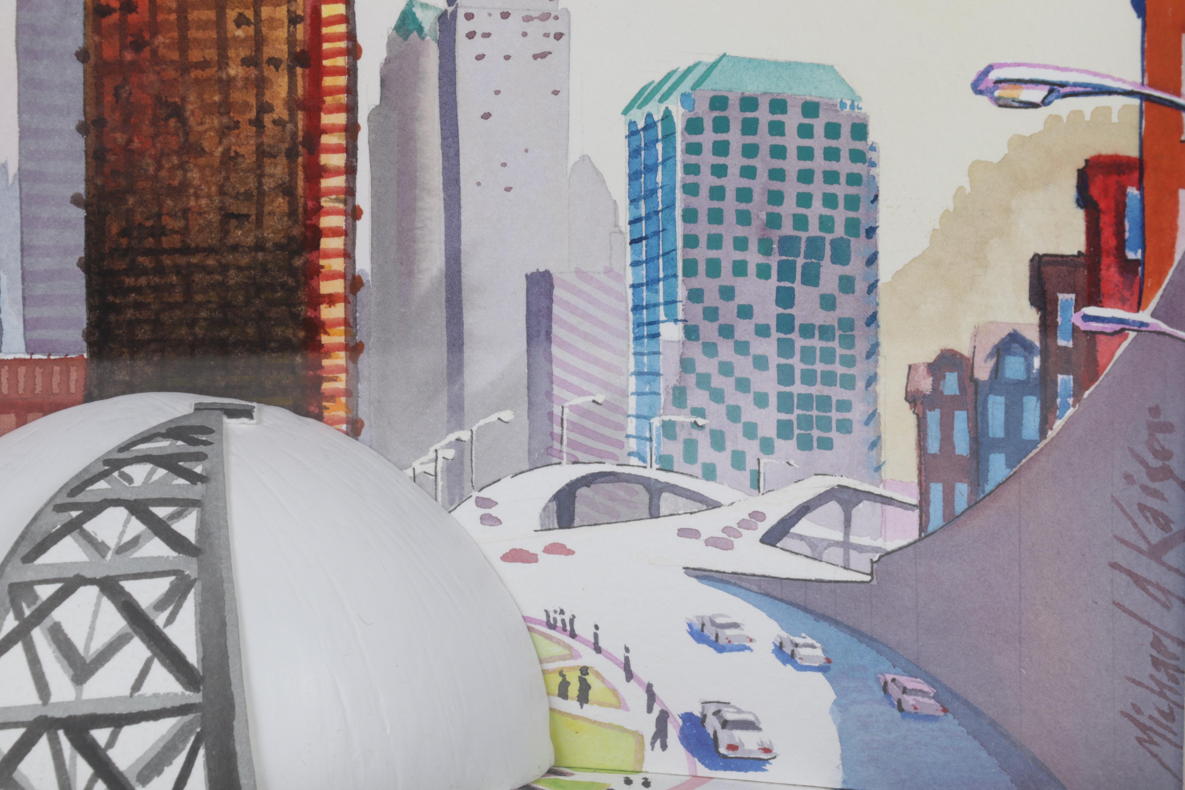 Michael Kaiser Stadium Watercolor Paintings Including "HPI Civic Arena"