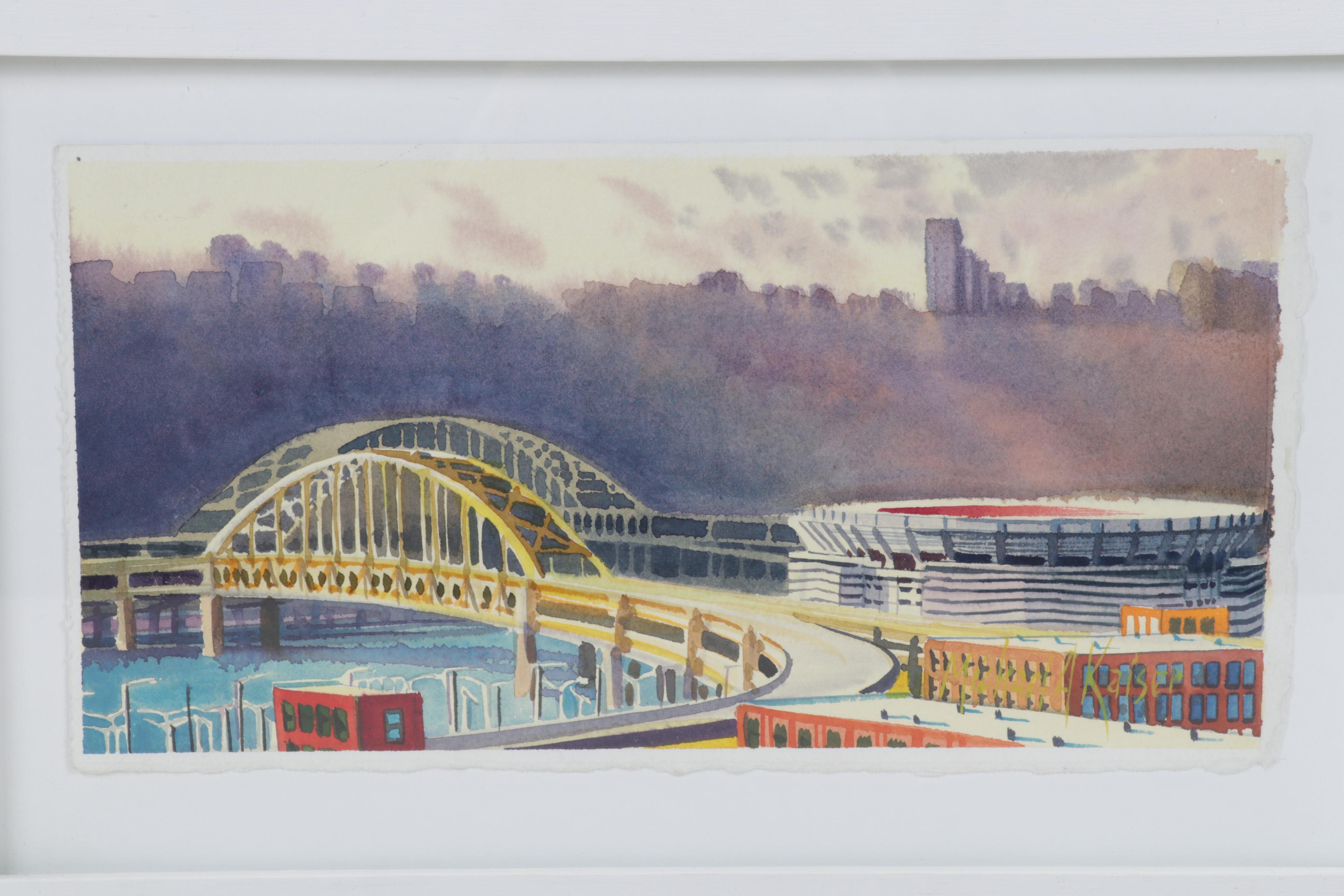 Michael Kaiser Stadium Watercolor Paintings Including "HPI Civic Arena"