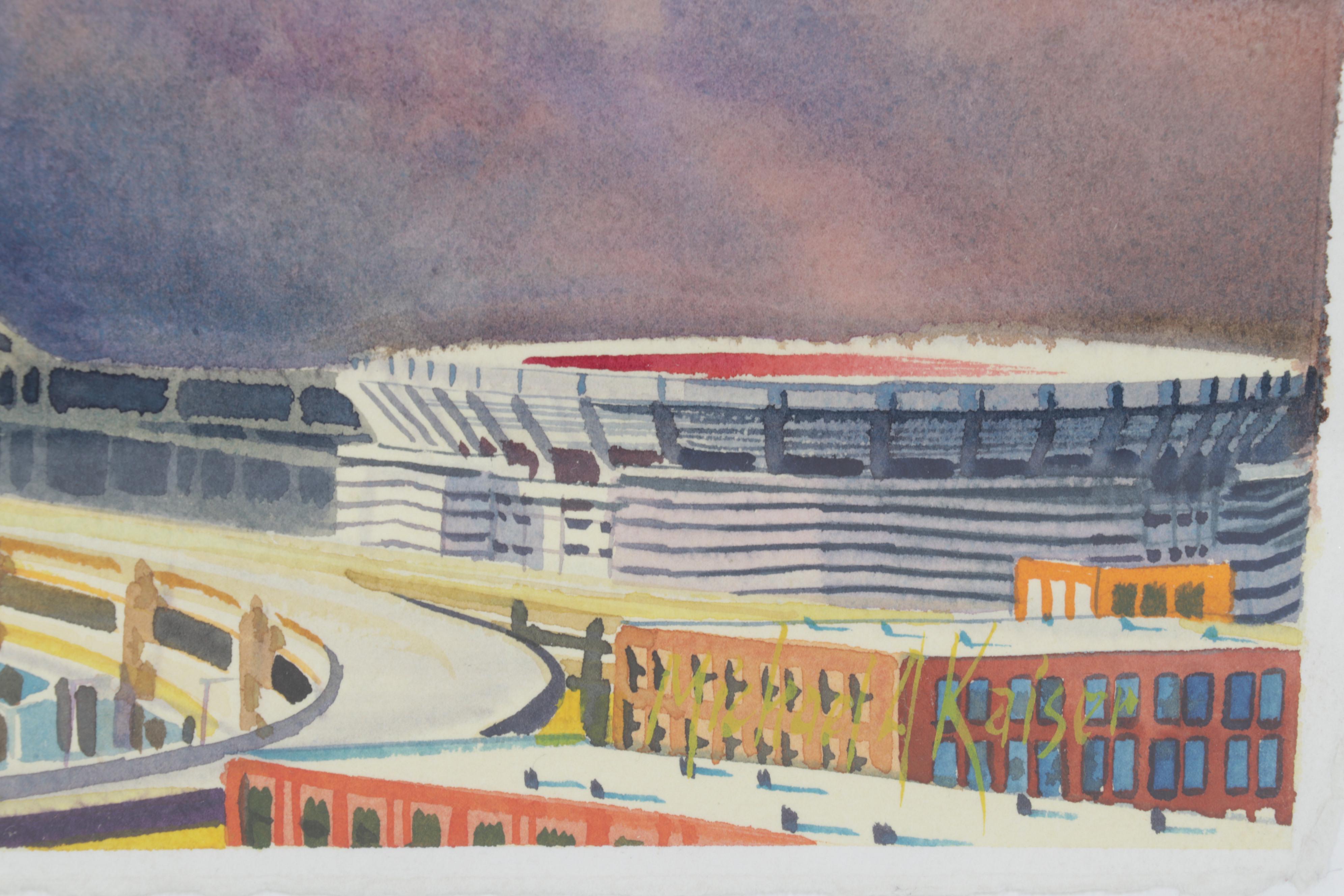 Michael Kaiser Stadium Watercolor Paintings Including "HPI Civic Arena"