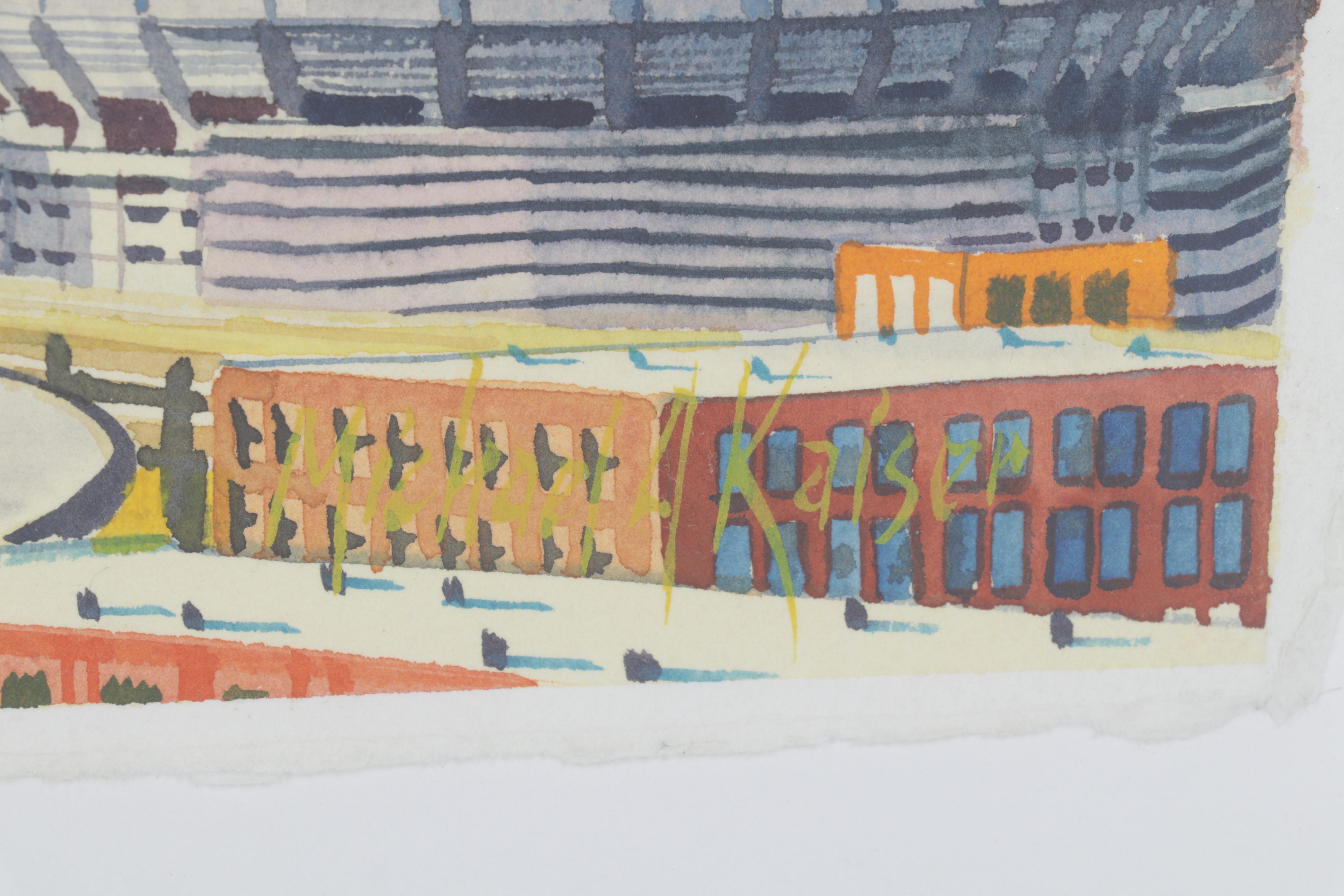 Michael Kaiser Stadium Watercolor Paintings Including "HPI Civic Arena"