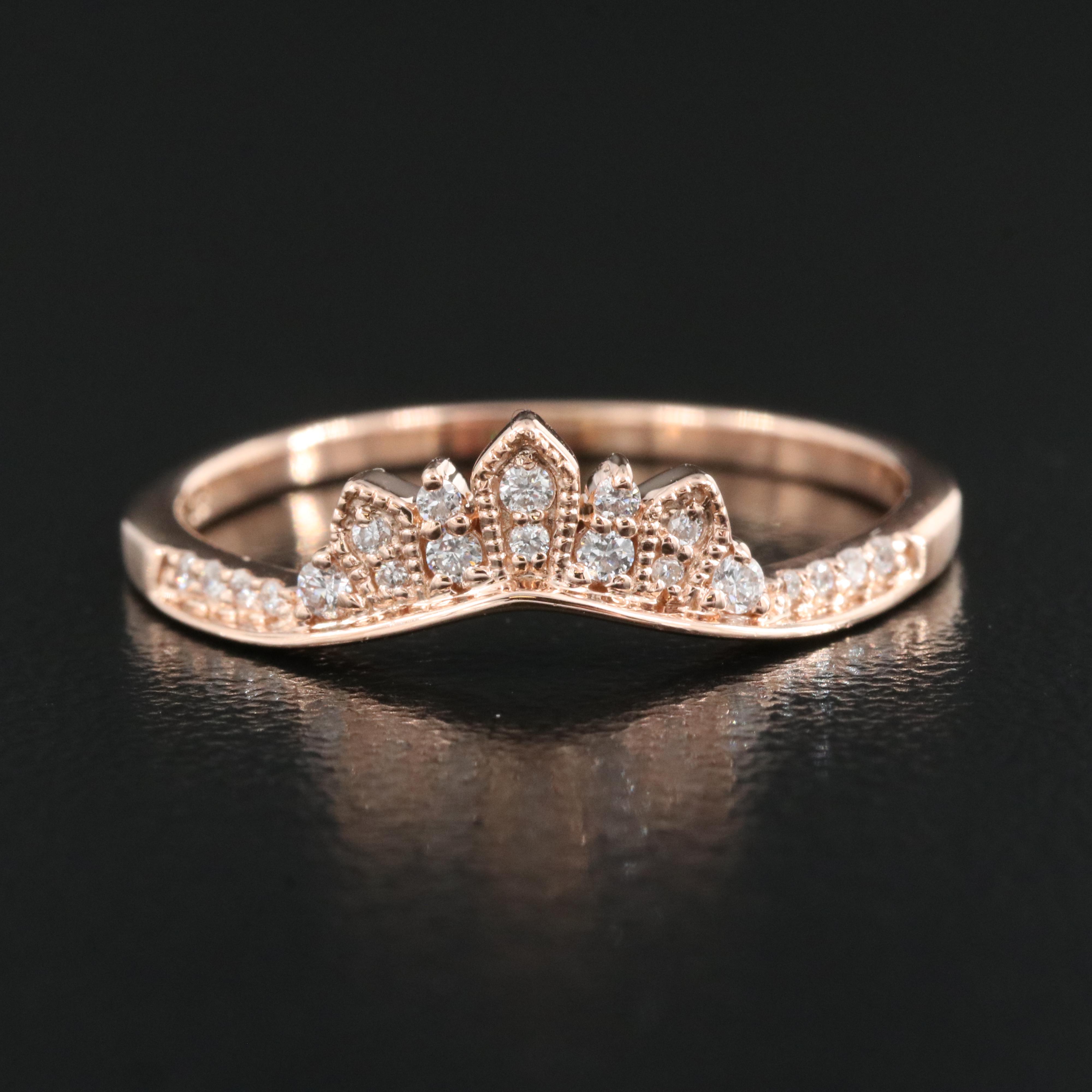 14K Rose Gold 0.12 CTW Diamond Tiara Ring