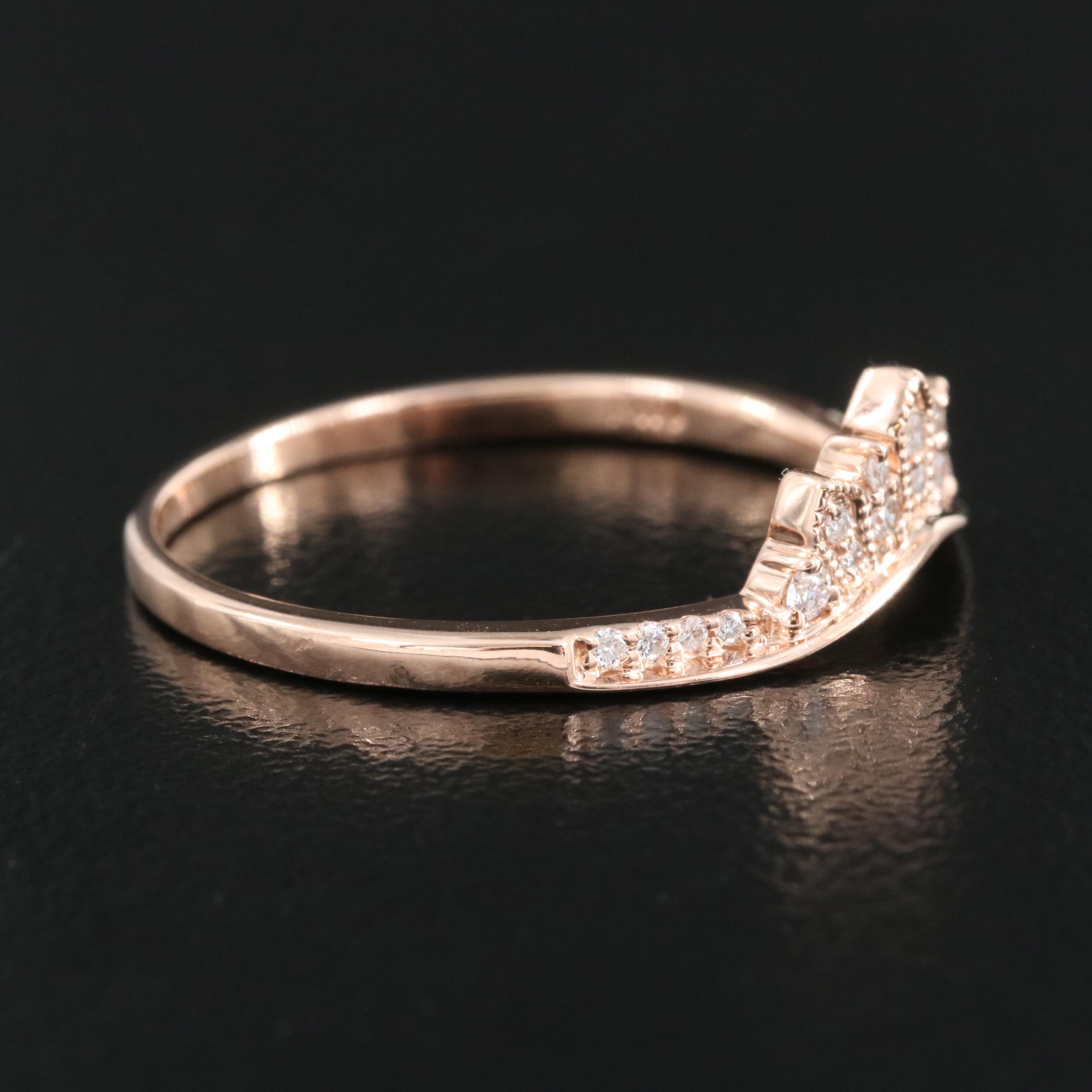 14K Rose Gold 0.12 CTW Diamond Tiara Ring