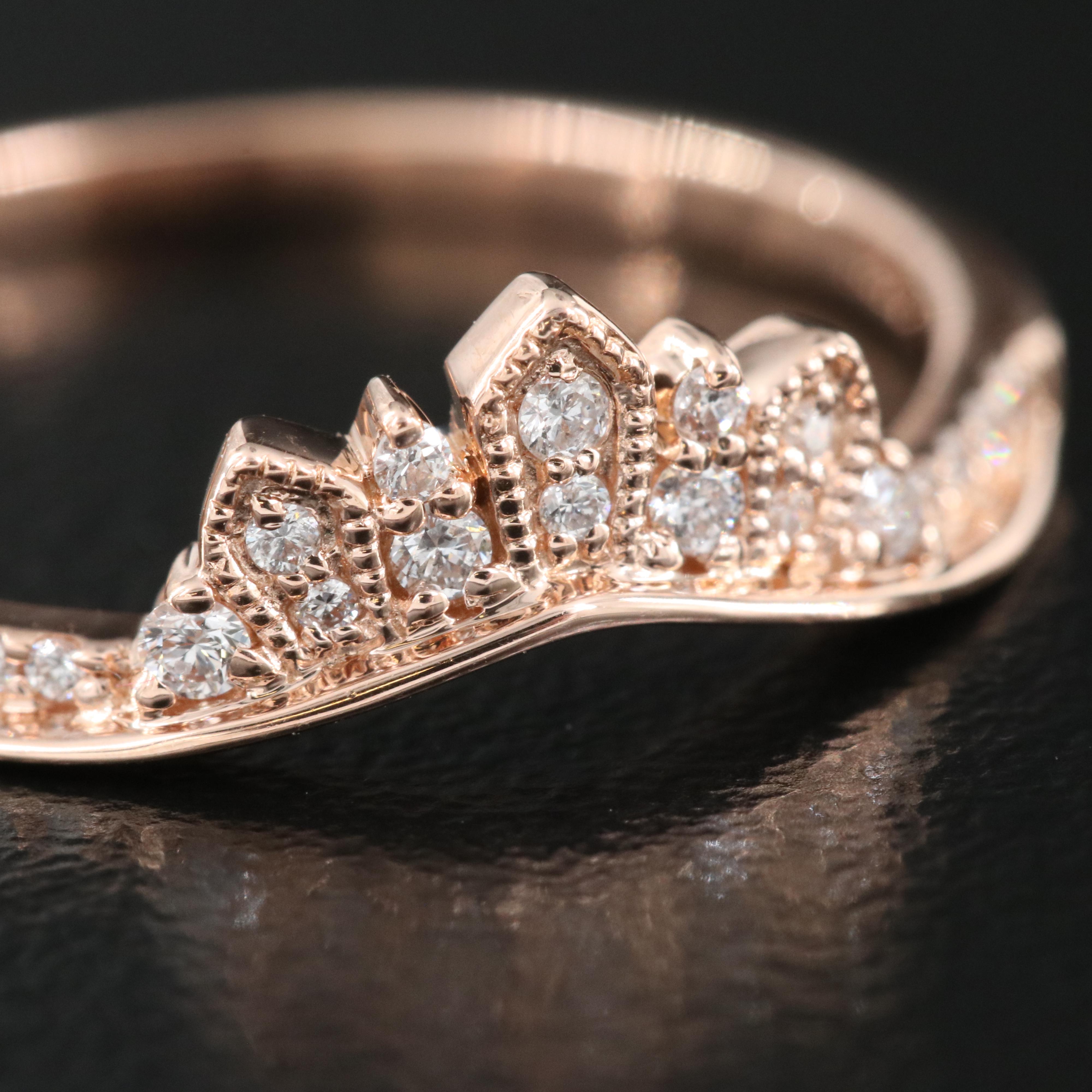 14K Rose Gold 0.12 CTW Diamond Tiara Ring
