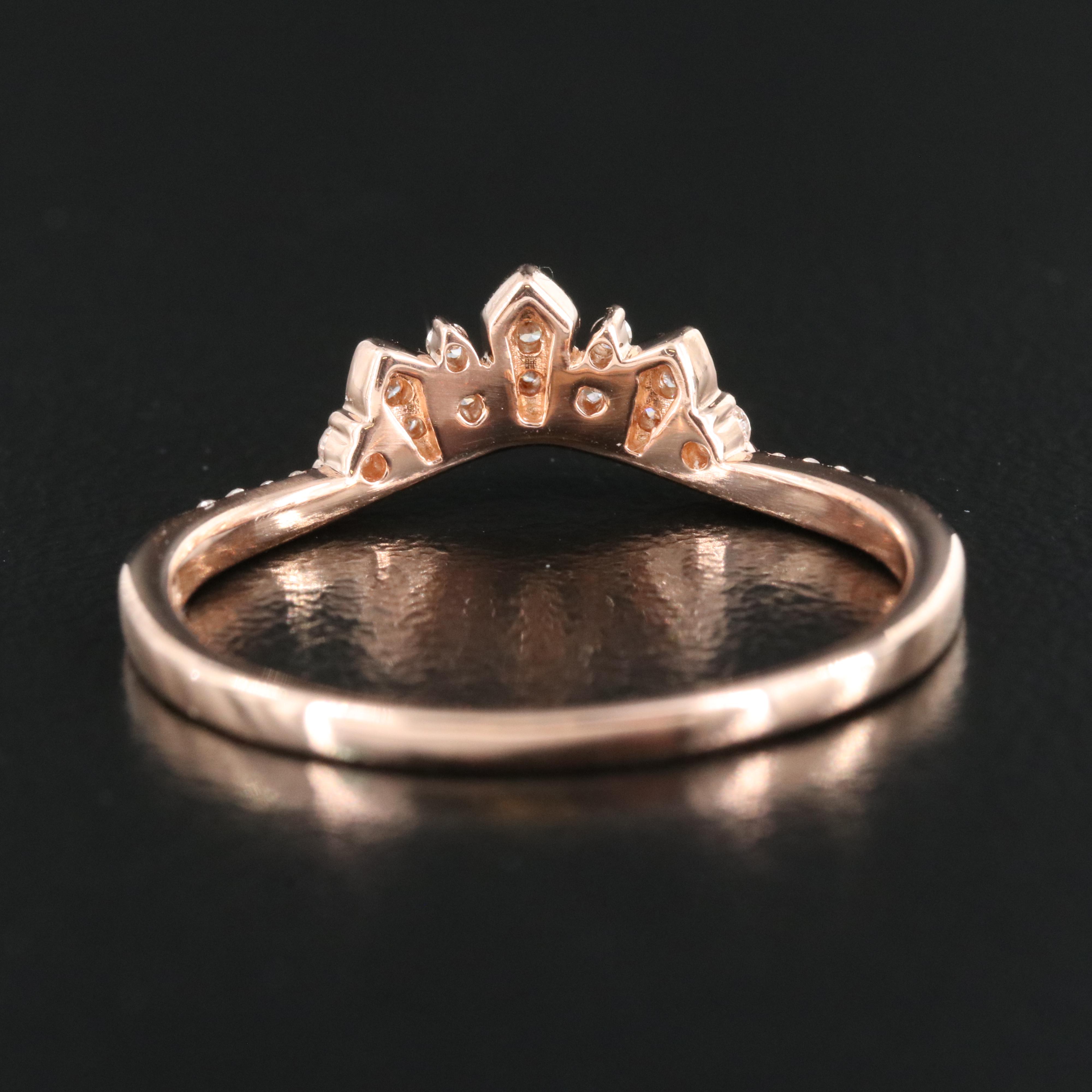 14K Rose Gold 0.12 CTW Diamond Tiara Ring