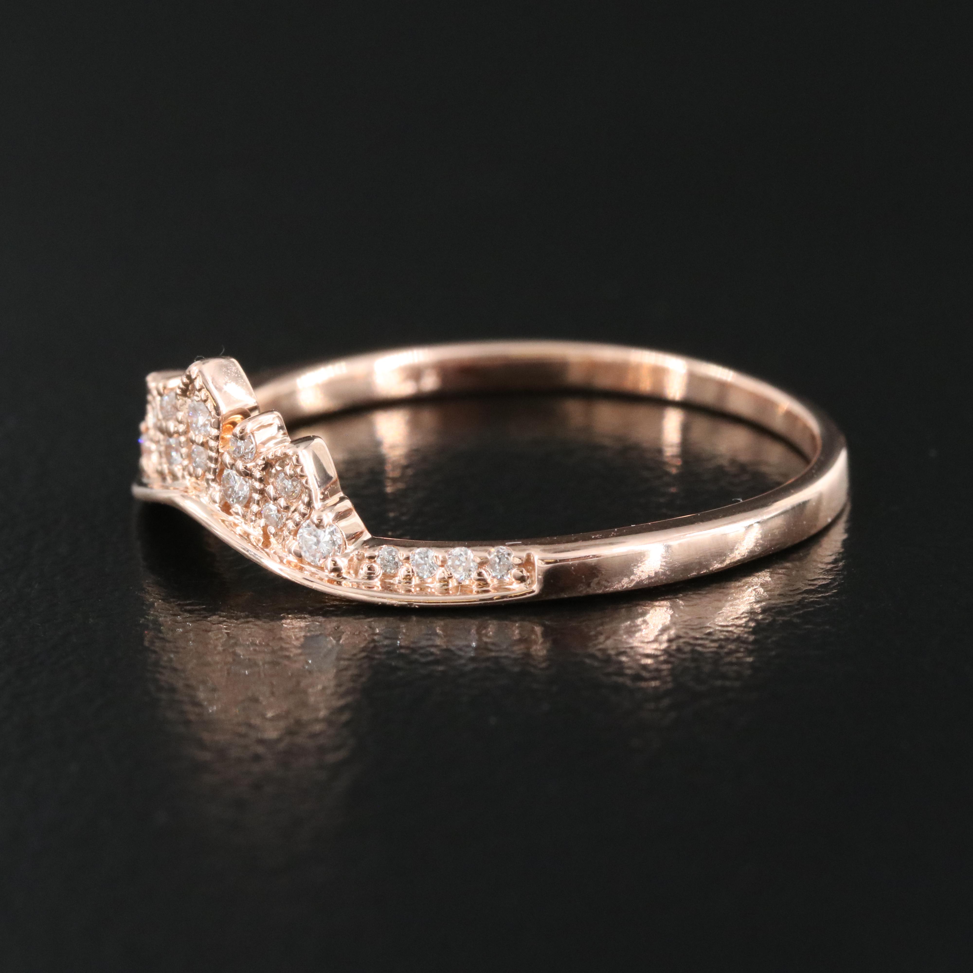 14K Rose Gold 0.12 CTW Diamond Tiara Ring