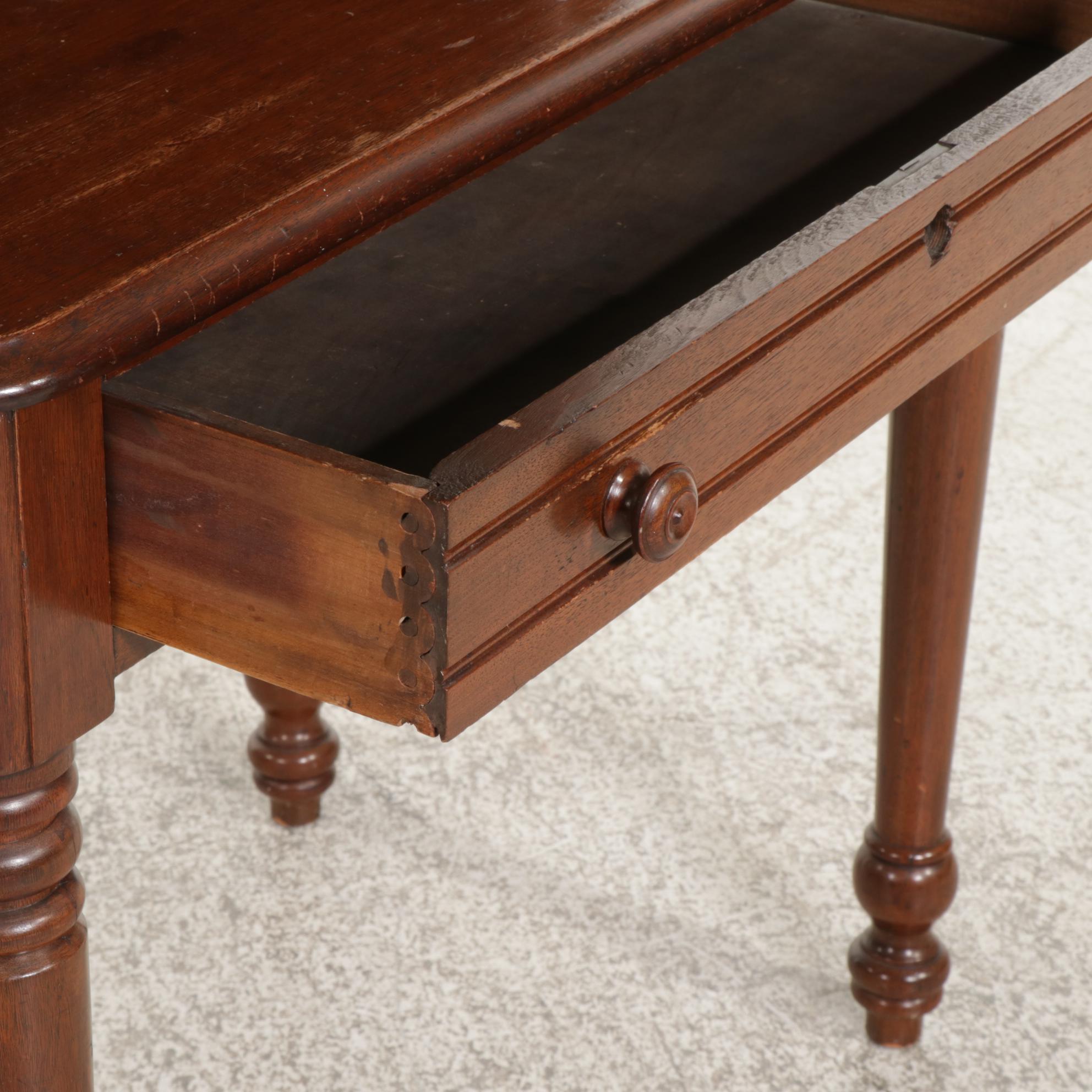 Victorian Walnut Fall Front Desk, Late 19th to Early 20th Century