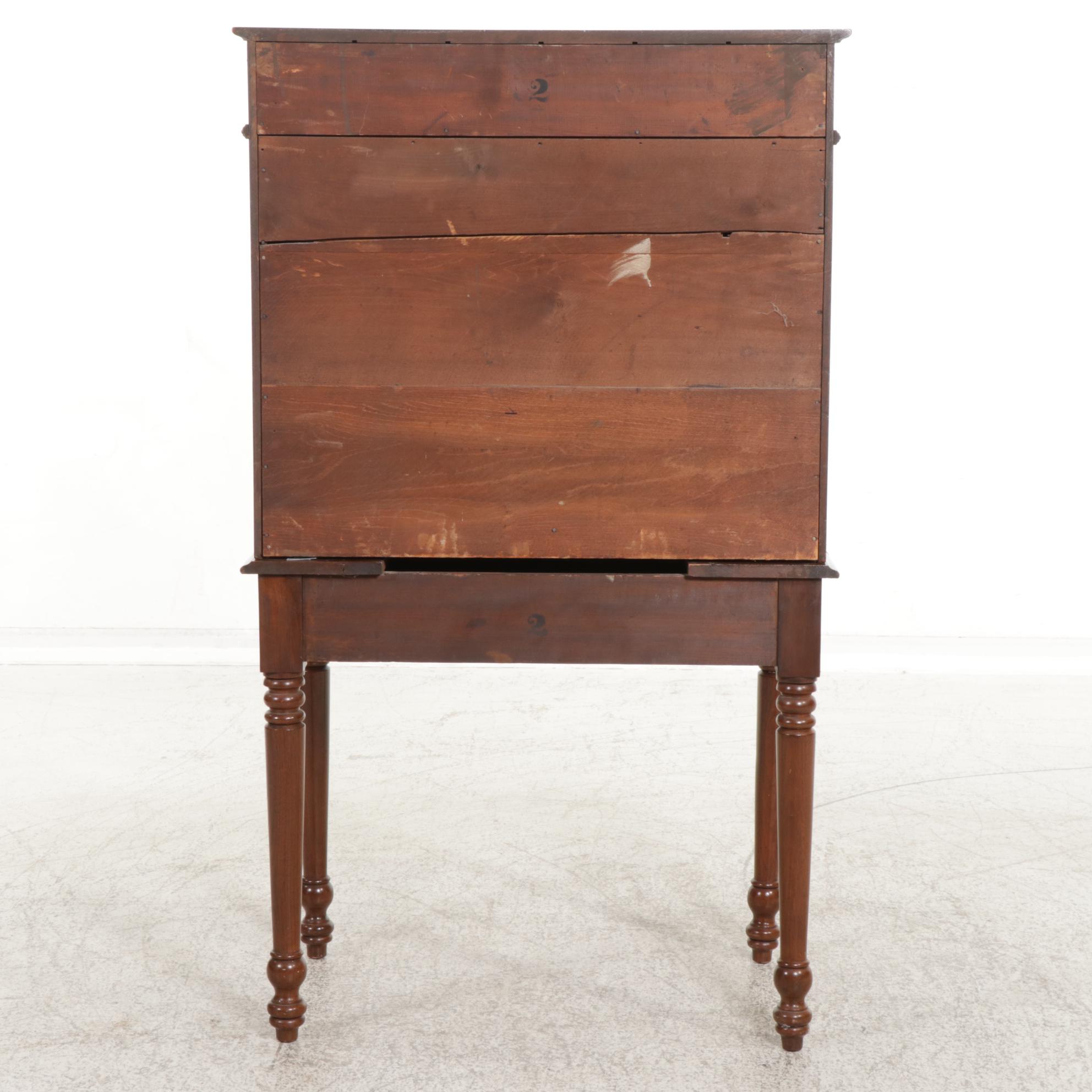 Victorian Walnut Fall Front Desk, Late 19th to Early 20th Century