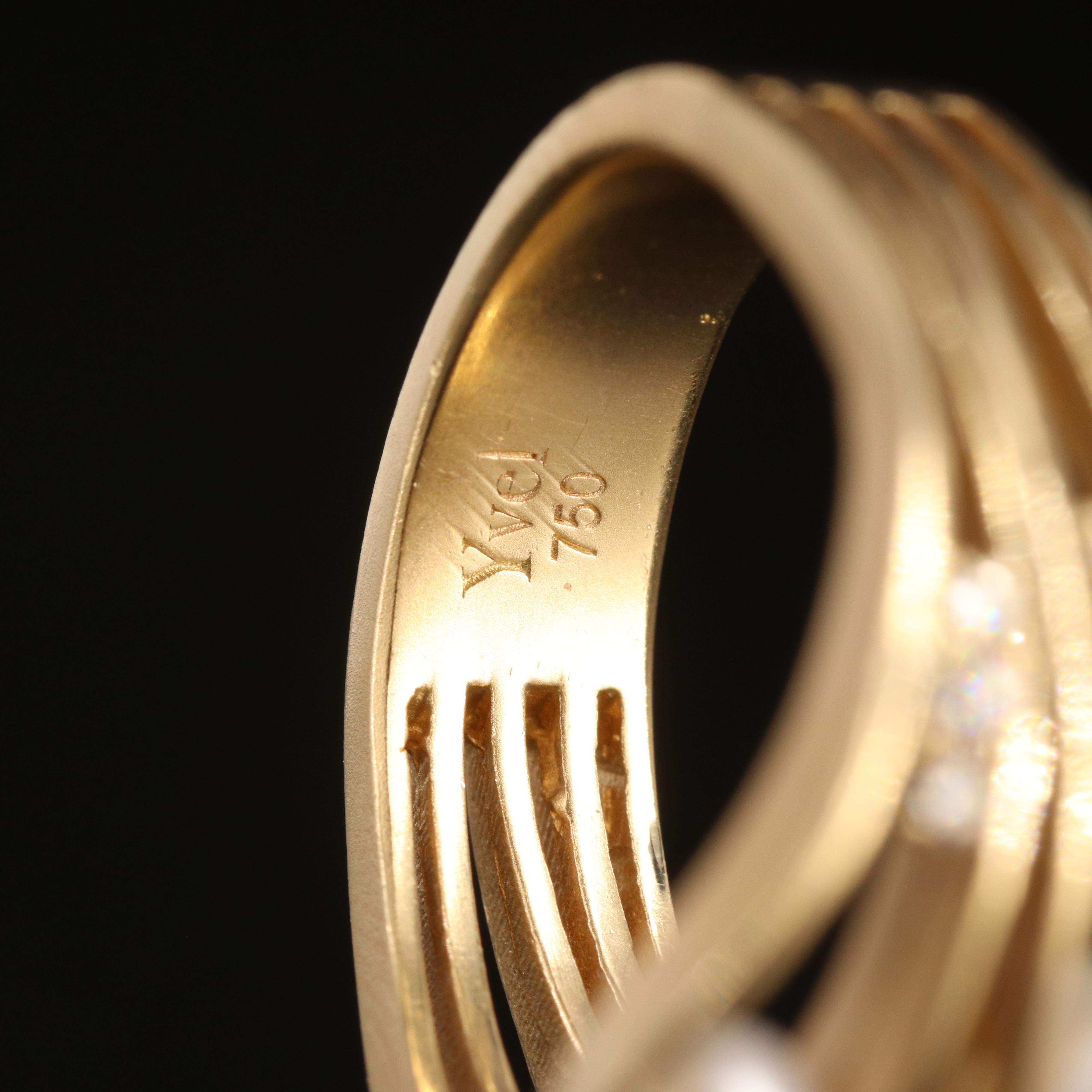 Yvel 18K Scalloped Pearl and Diamond Ring