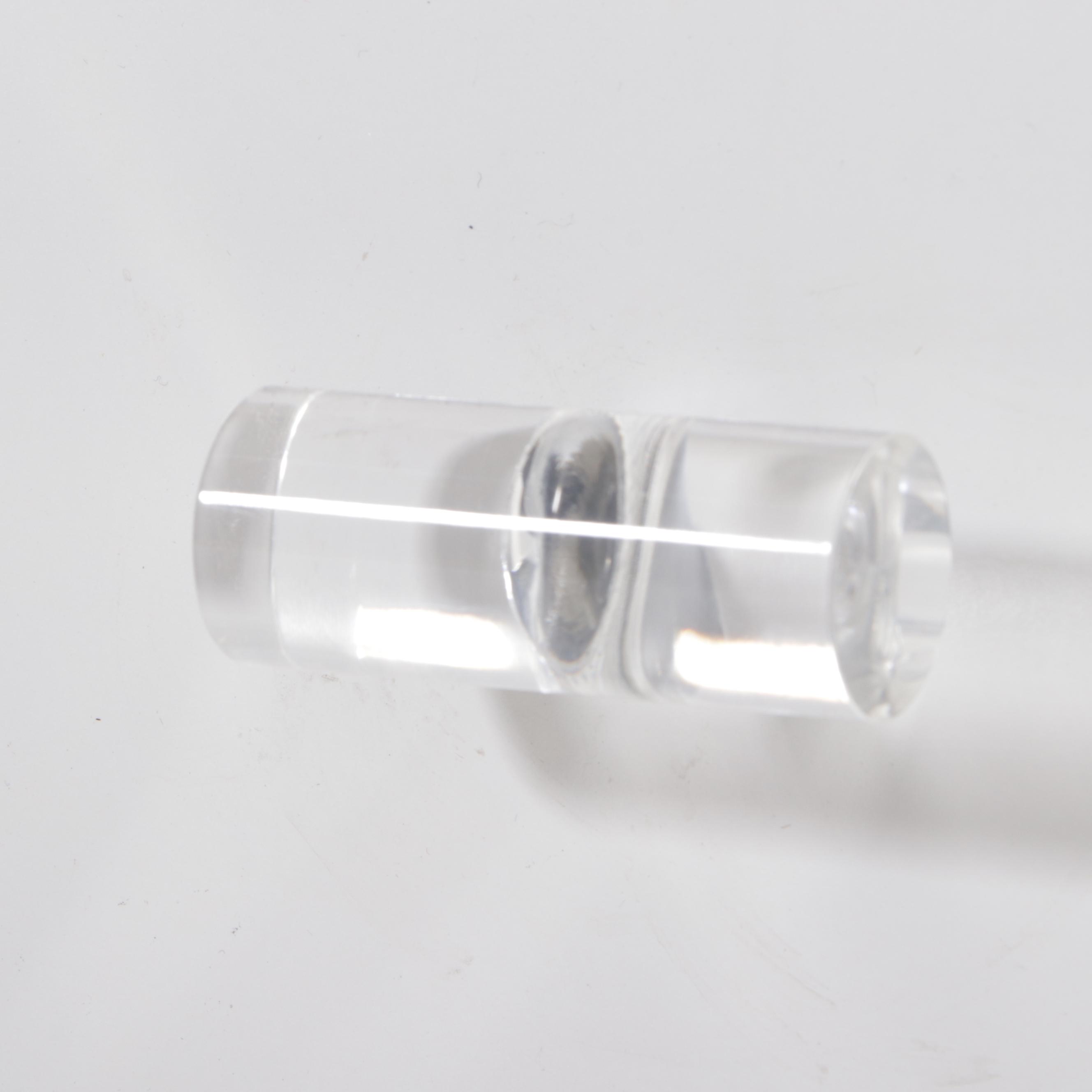 Post Modernist White Laminate Six-Drawer Credenza with Acrylic Handles