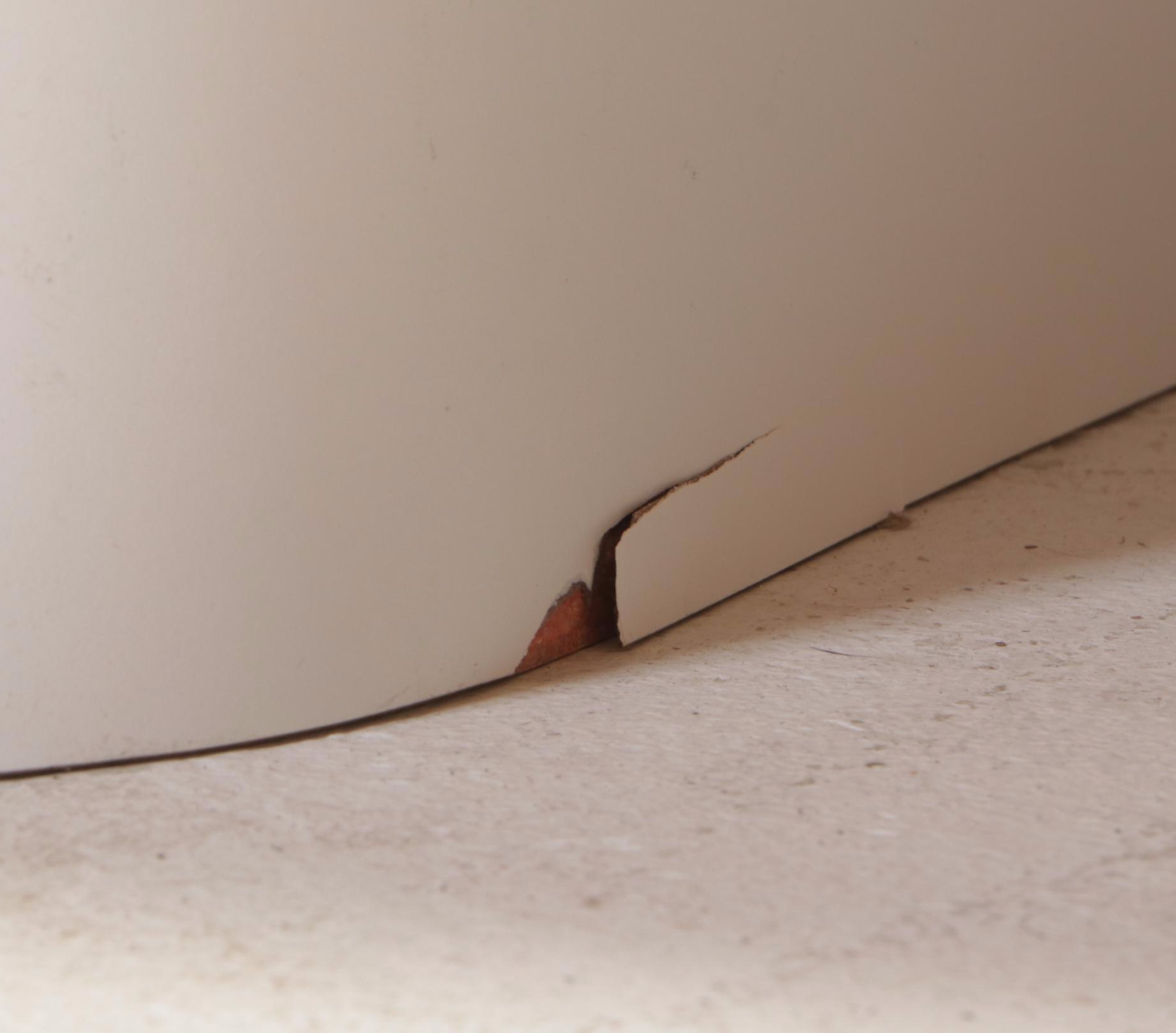Post Modernist White Laminate Six-Drawer Credenza with Acrylic Handles